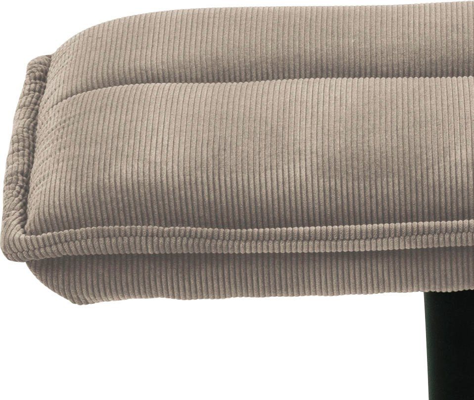 Metallbeinen, und horizontalen GROUP beige Berta Loungesessel | (2-St), beige Nähten Drehgelenk. Schwarze Hocker, ACTONA