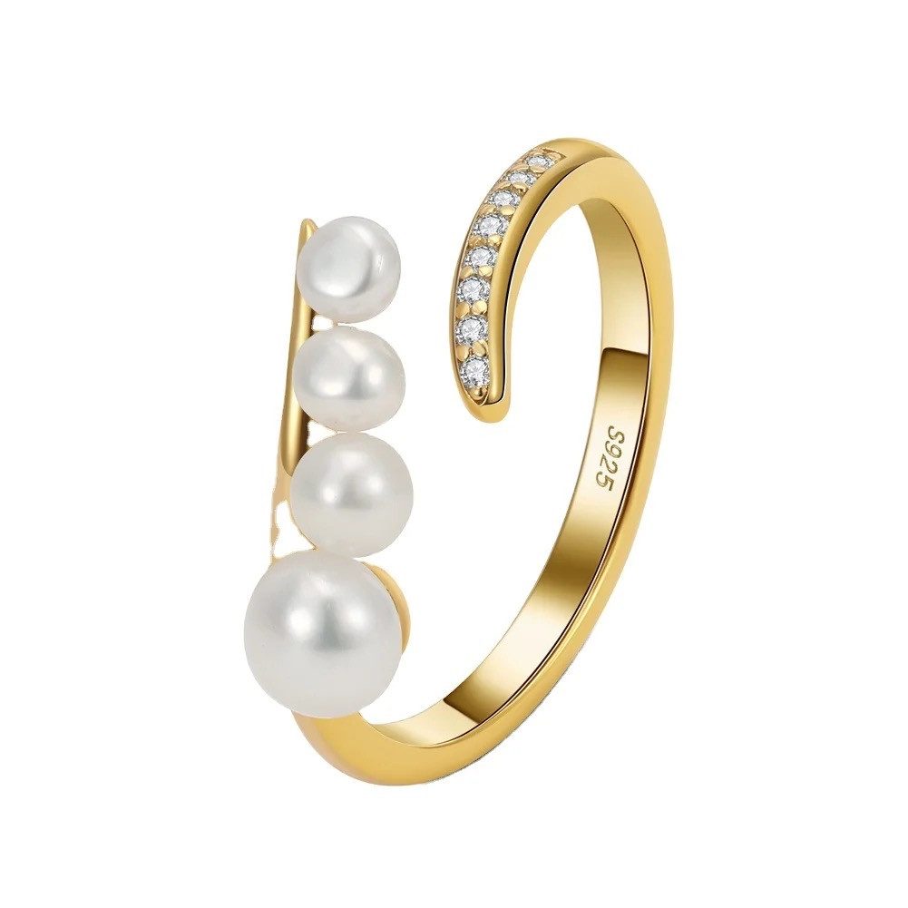 Runde Perlé Perlenring eleganter Ring Süßwasserperlen günstig online kaufen