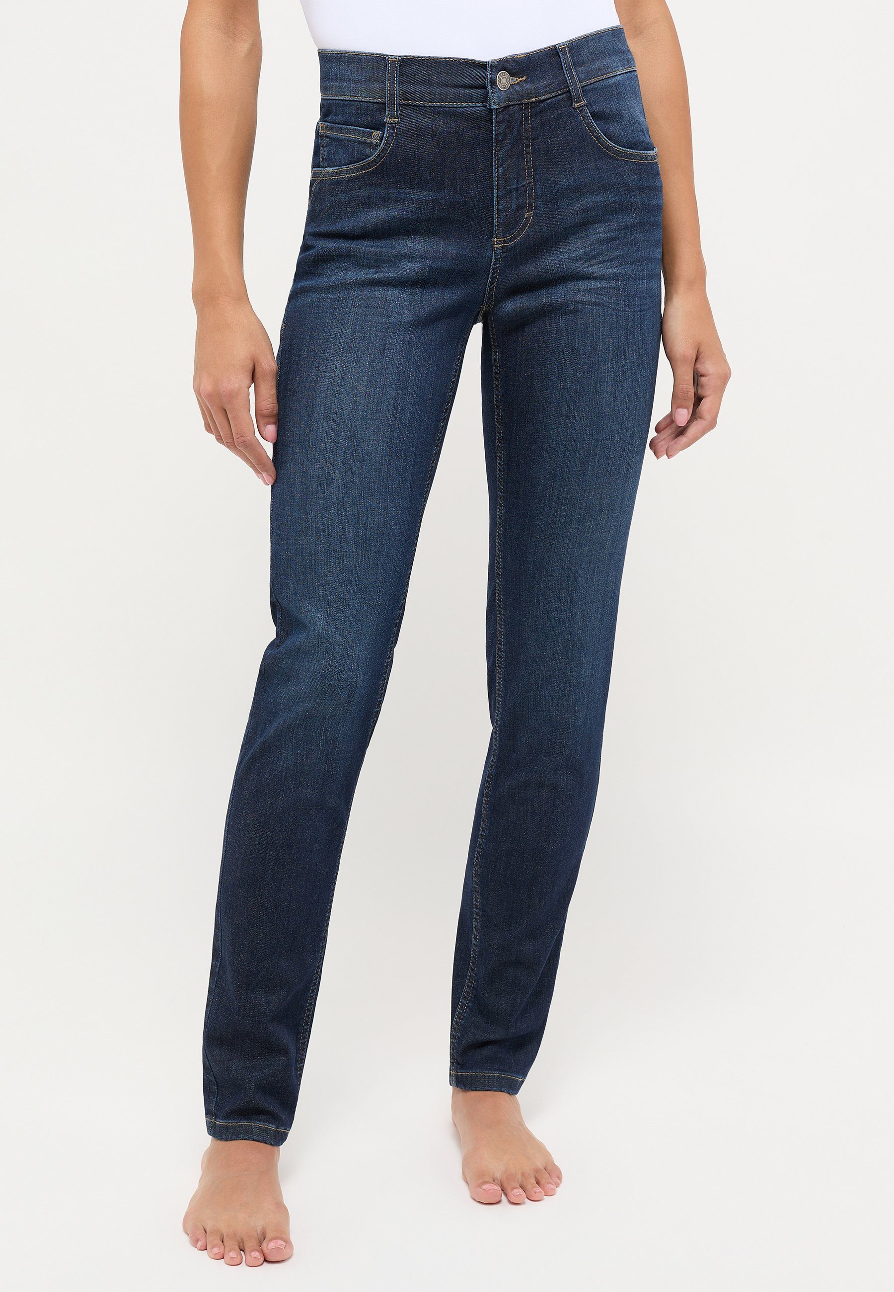 ANGELS Slim-fit-Jeans Jeans Skinny Push Up mit Label-Applikationen indigo | Slim-Fit Jeans