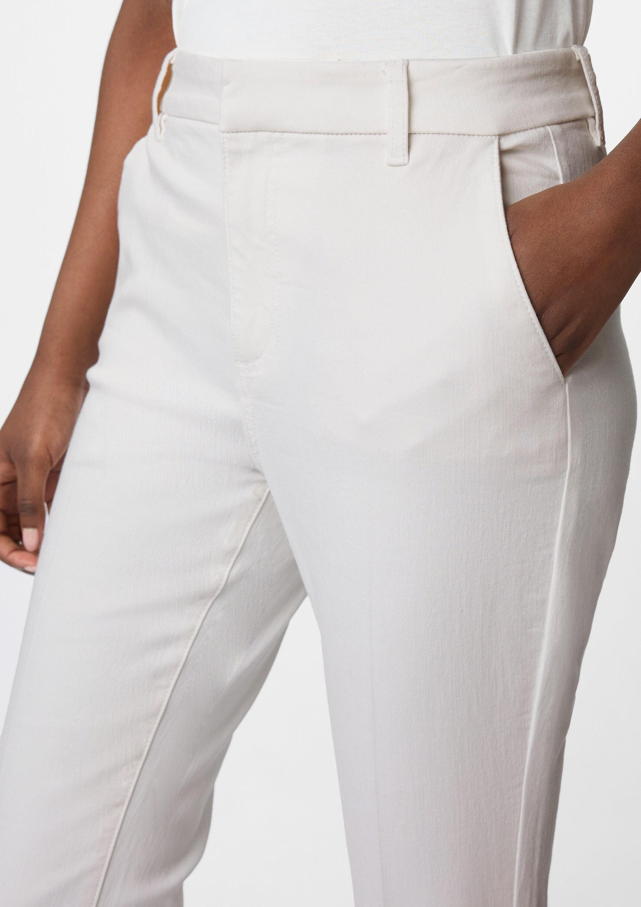 comma 7/8-Hose Hose Weiße Crop-Jeans mit Flared Leg