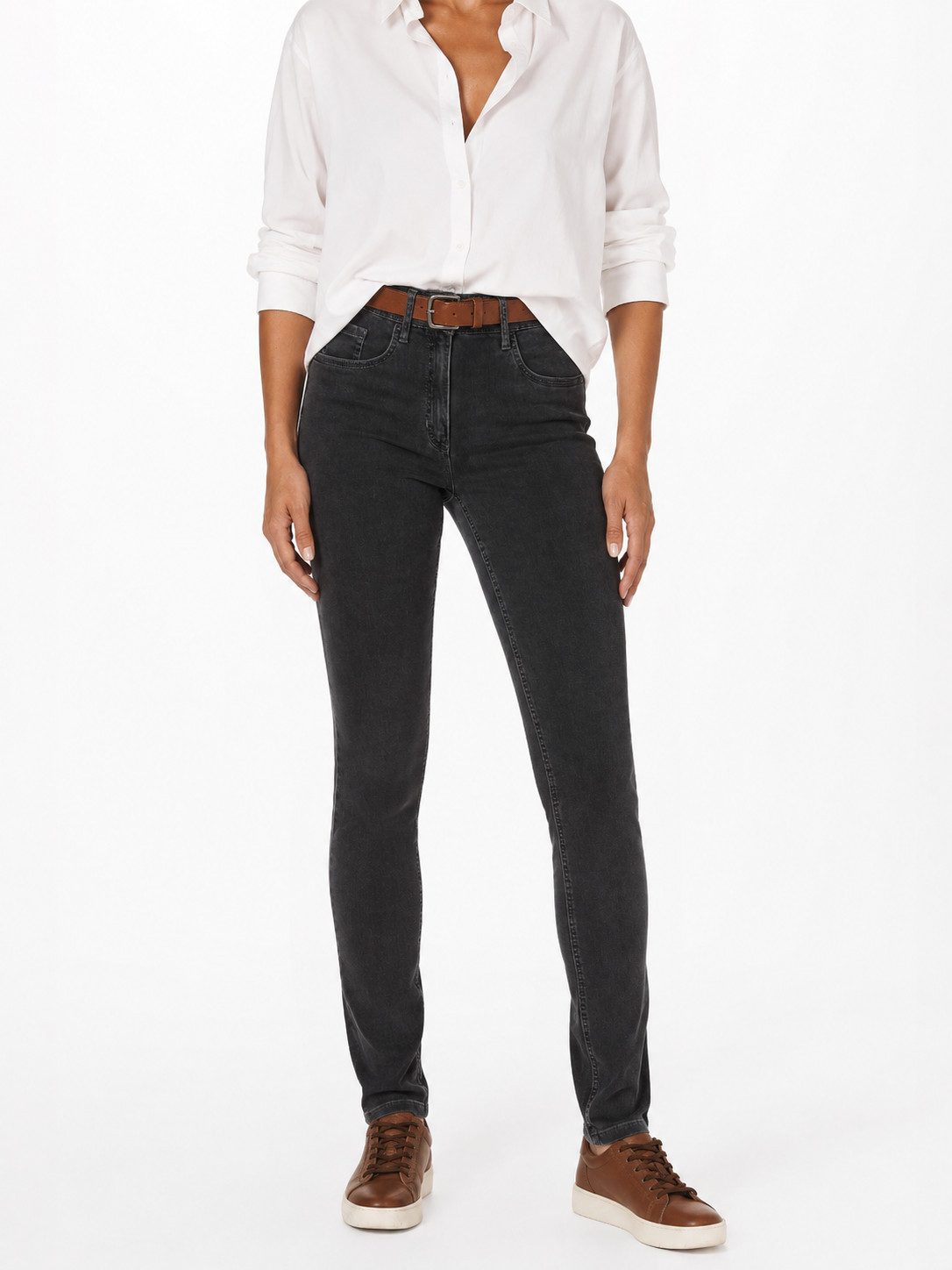 STARK DIE HOSE Stretch-Jeans CORA-Damen Stretch Jeans mit Dehnbund,5-Pocket,schlanker Oberschenkel OEKO-TEX® Standard -zertifiziert und zugleich MADE IN EUROPE