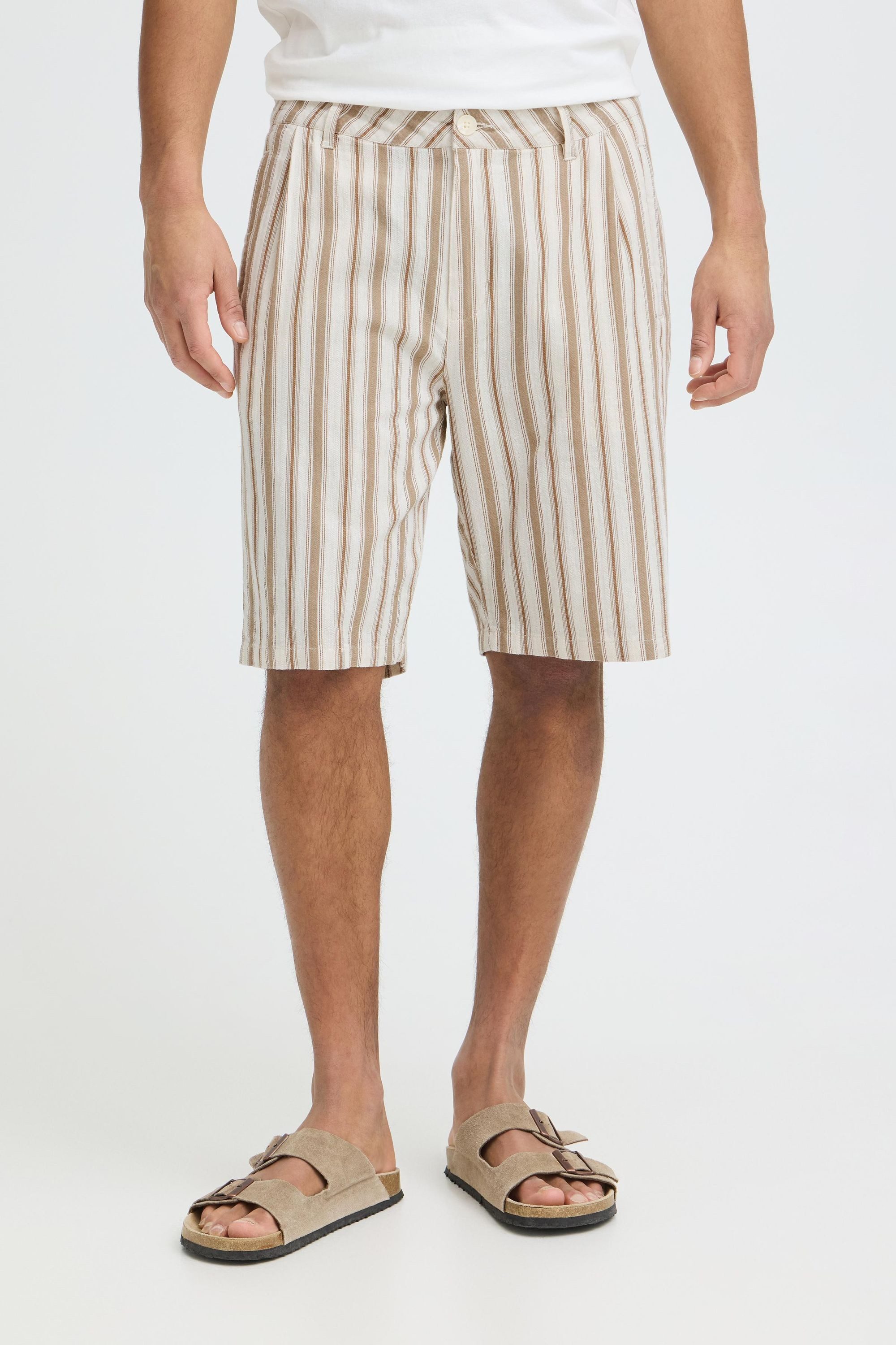 Blend Leinenhose BHMaddox Linen Mix Striped Sommerliche Shorts aus Baumwoll-Leinen-Mix