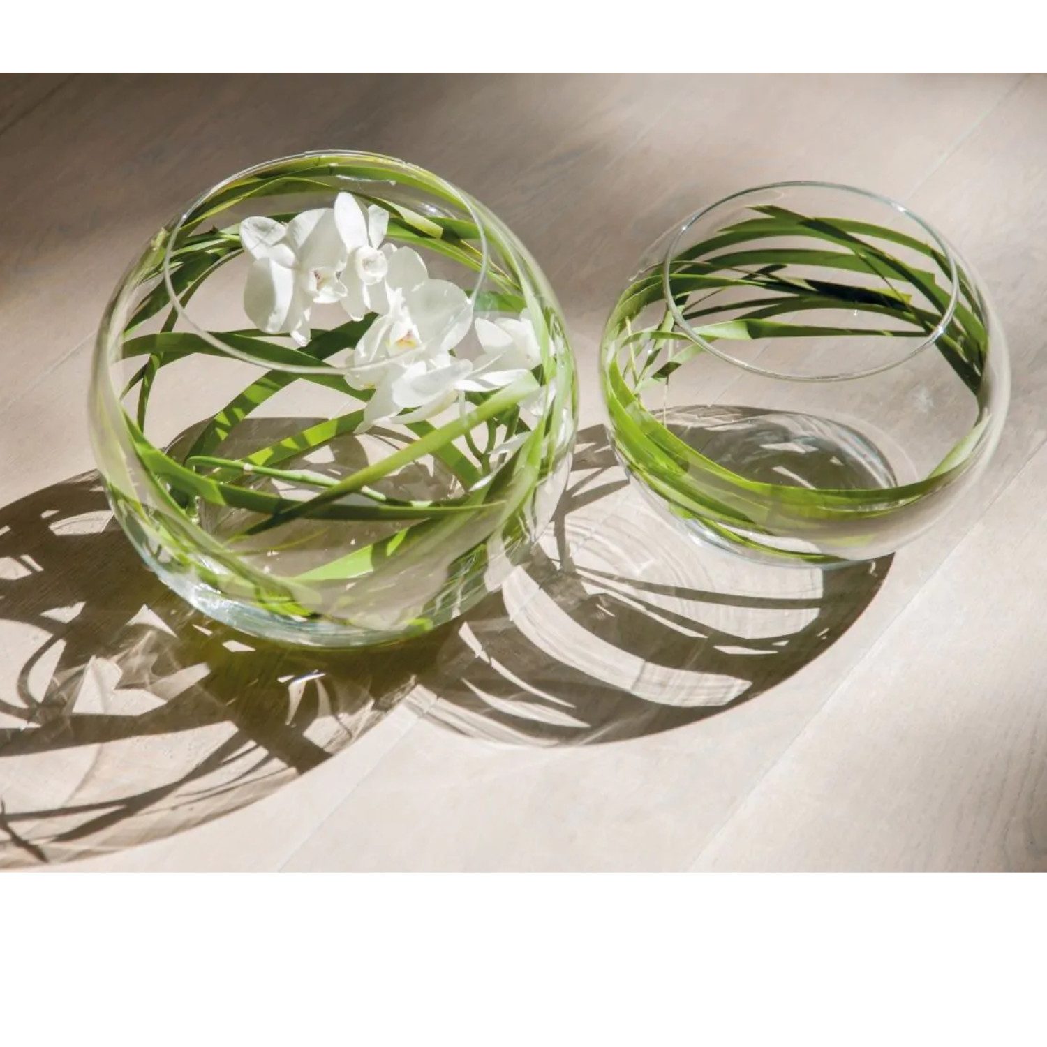 Hakbijl Glass Kugelvase BALL, Hot Cut, transparent, Kugel, H: 9,5cm