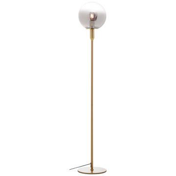 Lightbox Stehlampe, ohne Leuchtmittel, Standleuchte, 146 cm, Ø 25 cm, E27, Metall/Rauchglas, goldfarben