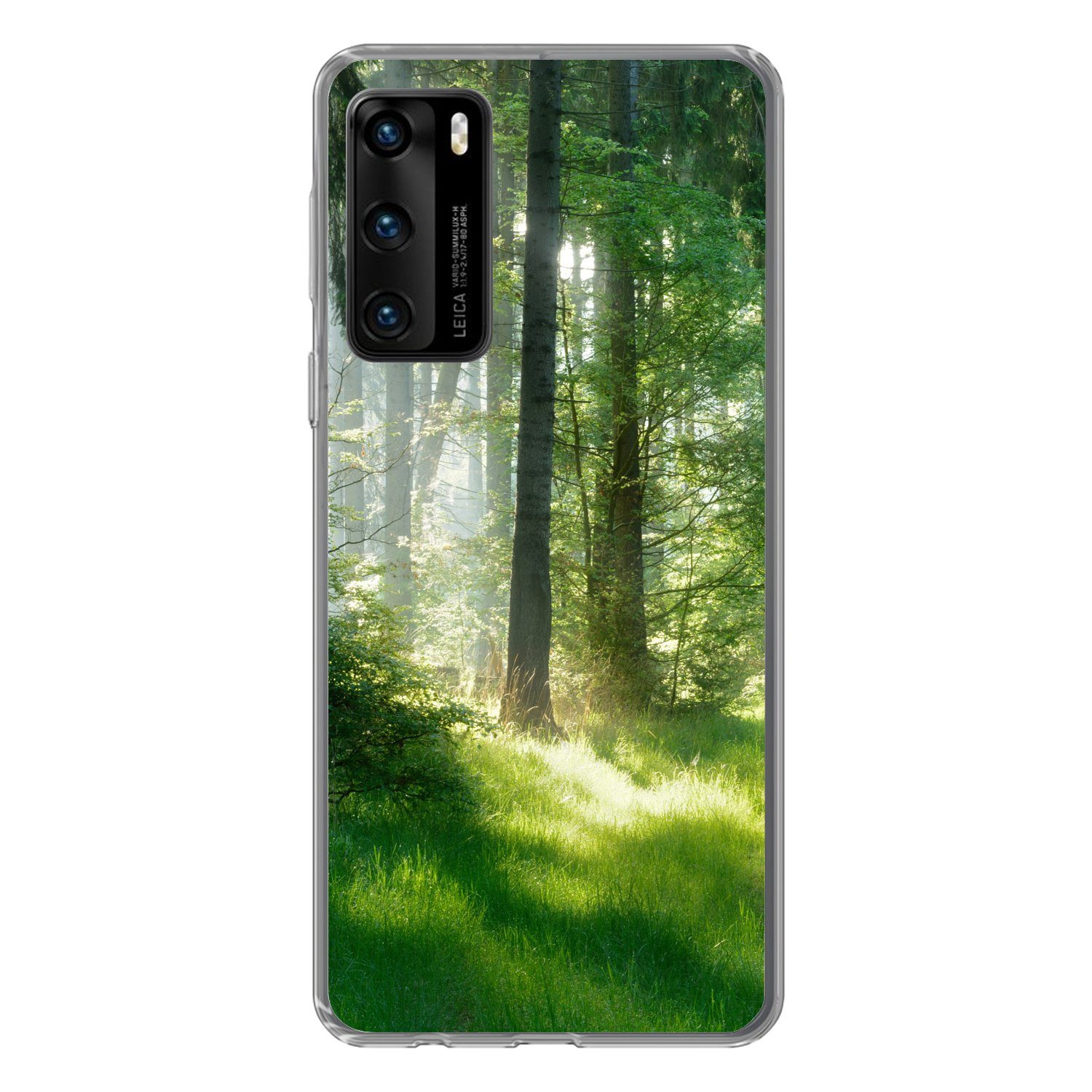 MuchoWow Handyhülle für Huawei P40 Natur - Bäume - Wald - Grün - Sonne - Gras - Pflanzen, Handy Case, Silikon, Bumper Case Dünn