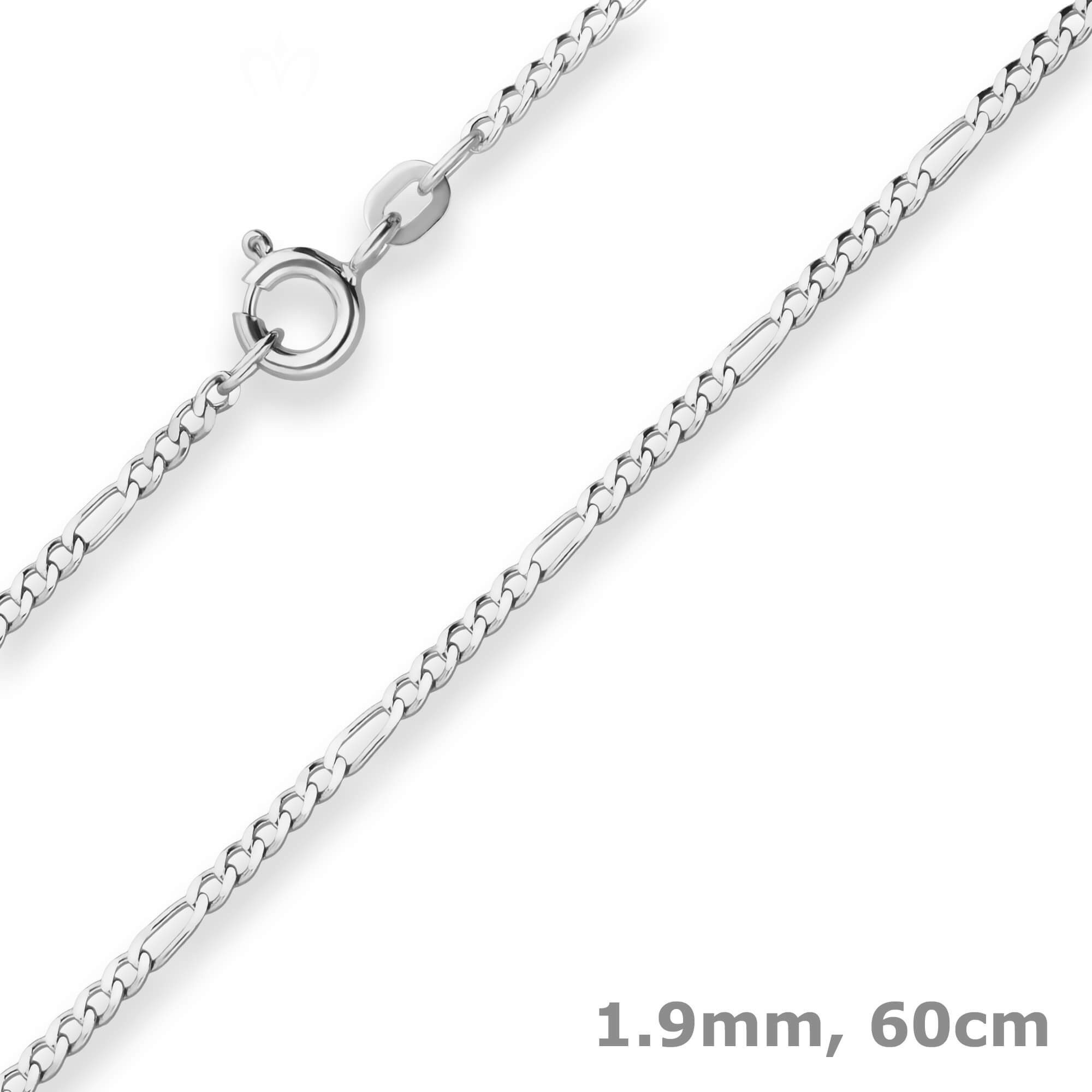 Silberkette 1,9mm Figarokette diamantiert aus 925 Silber 60cm