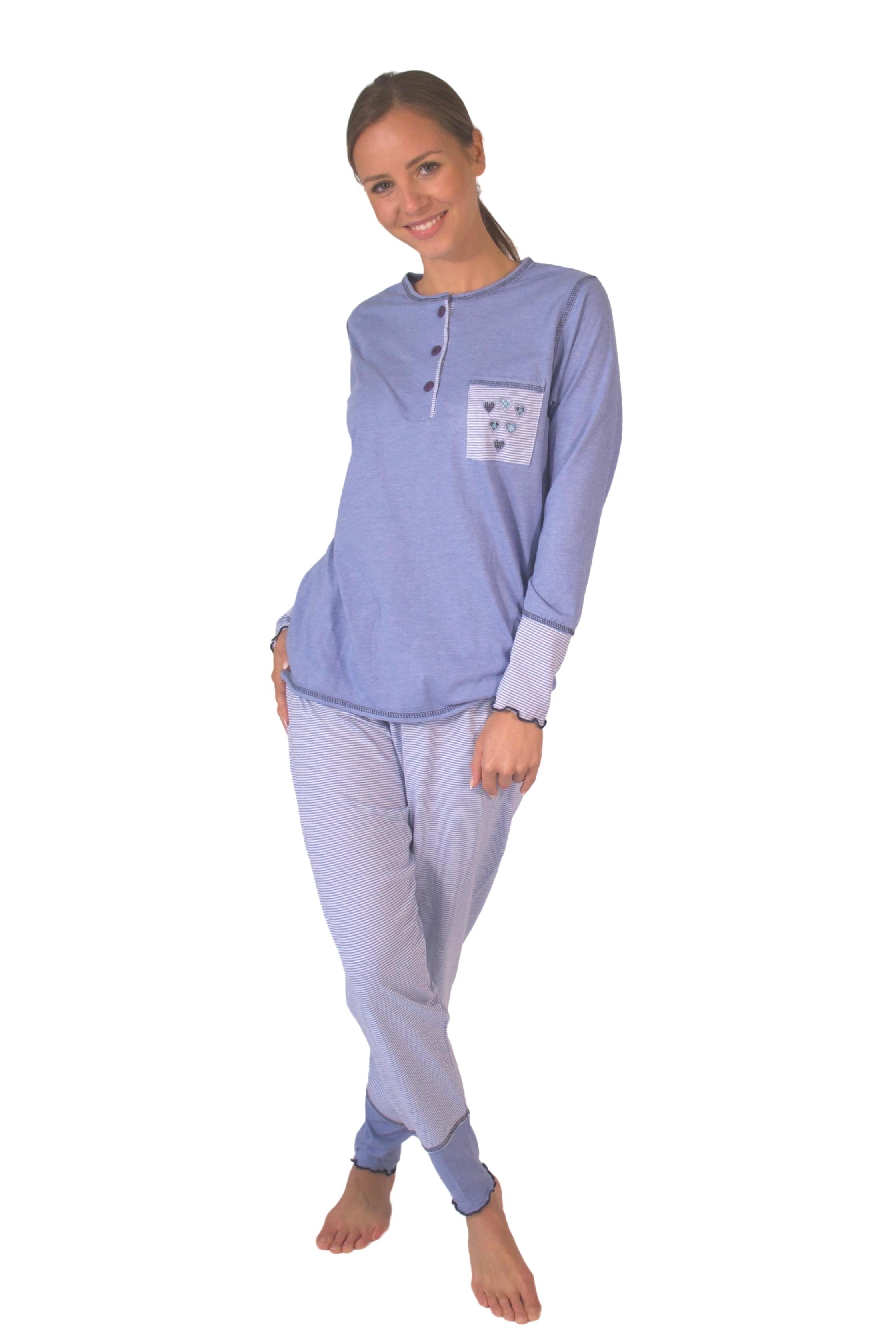 tlg) 2 Pyjama Damen DW330 weicher Qualität Baumwolle-Jersey Schlafanzug Pyjama Consult-Tex (Packung, aus
