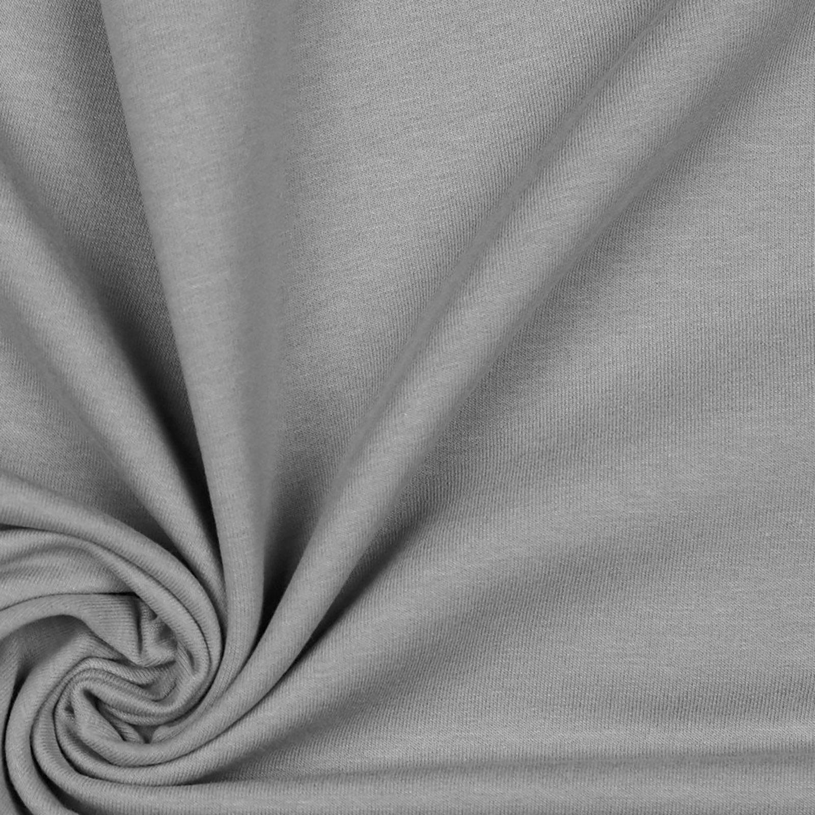maDDma Stoff 0,5m French Terry Meterware Sommersweat Baumwolle, 003 - grau