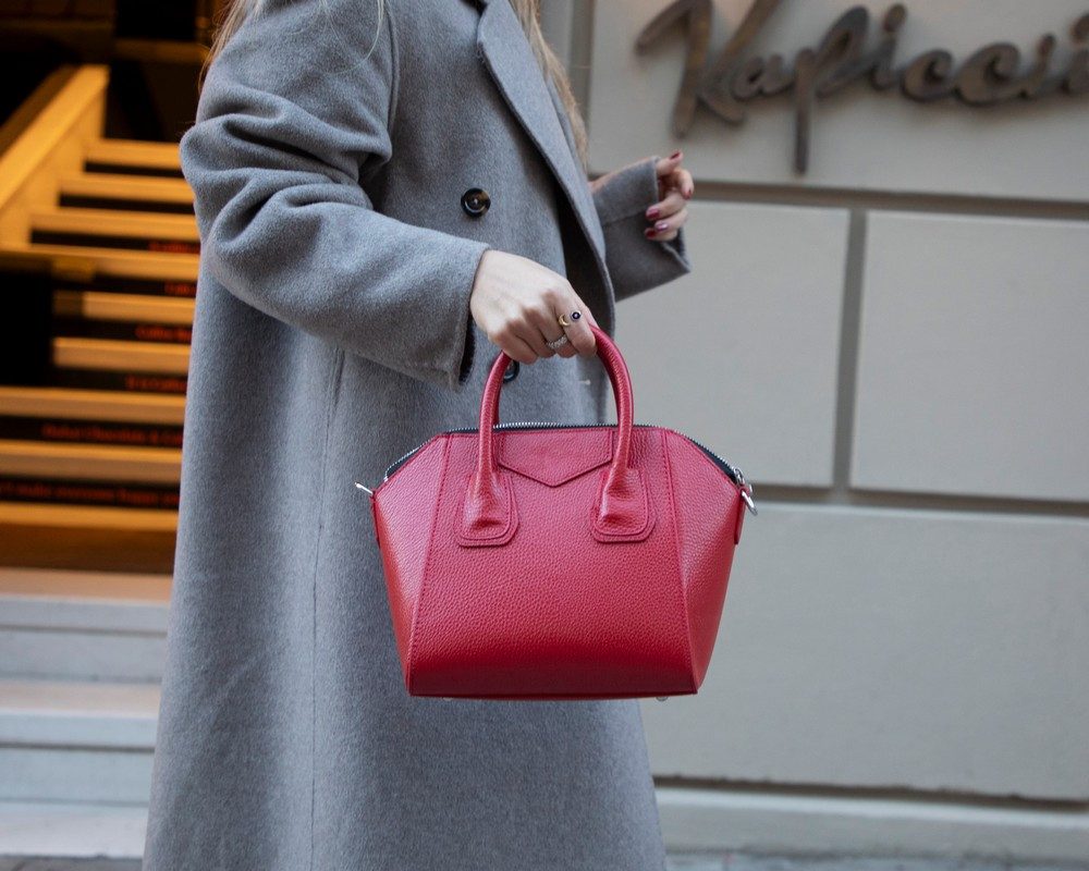 Renna Leather Handtasche Lorenza Mittelgroße Echtleder Handtasche Damen