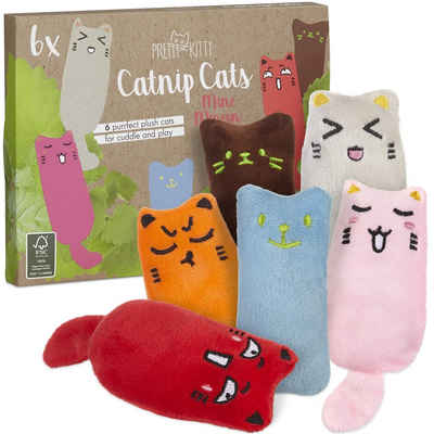 Pretty Kitty Tierkuscheltier 6-teiliges Katzenspielzeug Set mit Katzenkissen und Katzenminze, Katzenminze Miezenkatzenminze Miezencatnip
