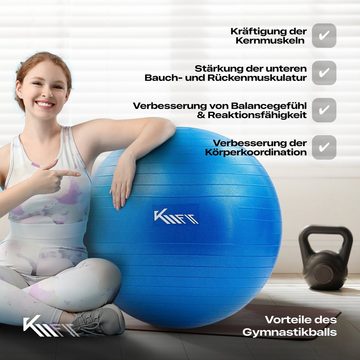 KM - Fit Gymnastikball Trainingsball Sitzball für Fitness,Yoga,Gymnastik 75 cm (mit Luft-Pumpe), Max. Belastbarkeit: 300 kg