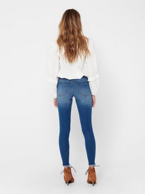 JACQUELINE de YONG Skinny-fit-Jeans Skinny Fit Jeans Ankle Cut JDYSONJA Stretch Hose mit Fransen (1-tlg) 3382 in Blau