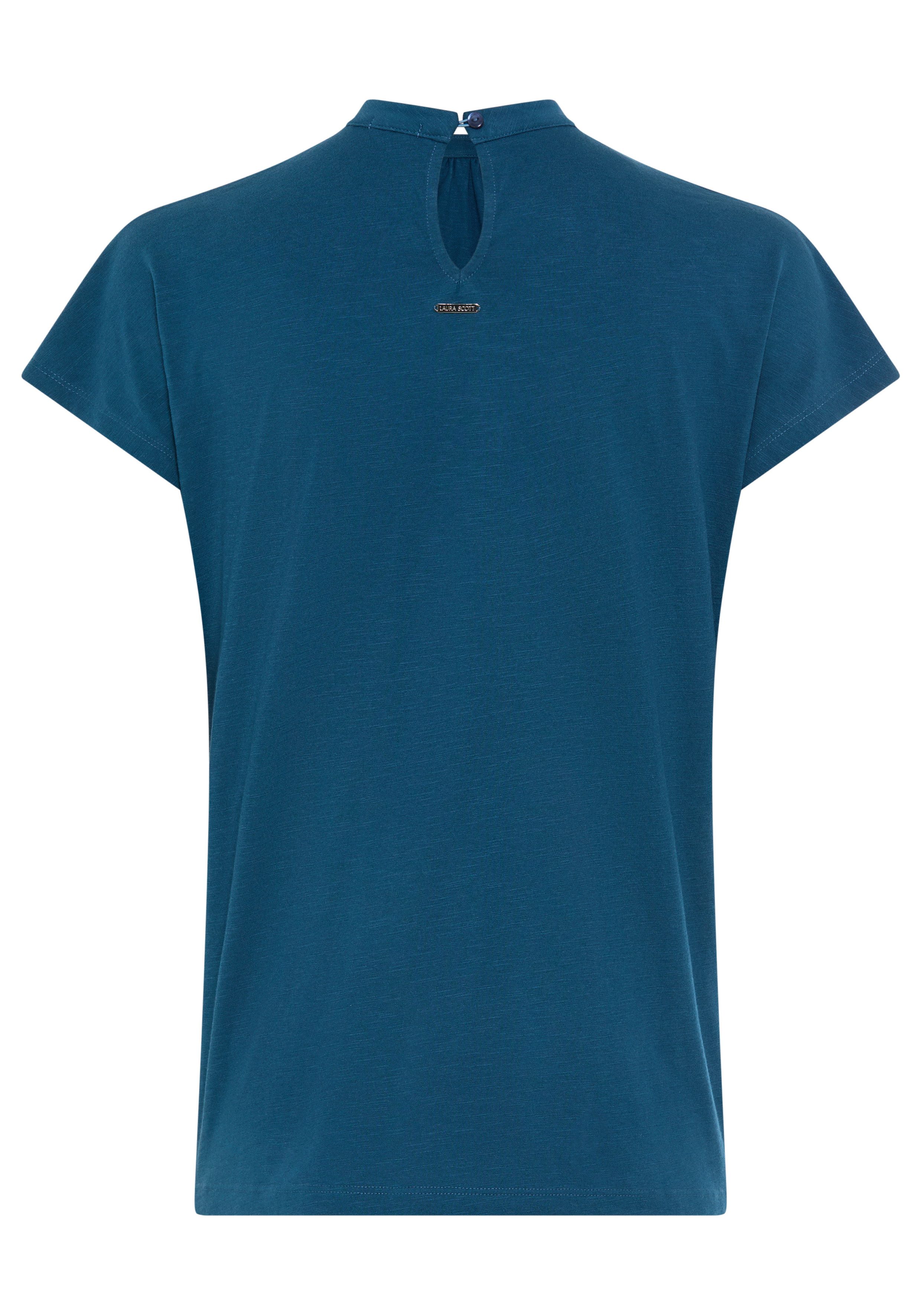 Laura Scott T-Shirt mit Stehkragen und melierter Optik