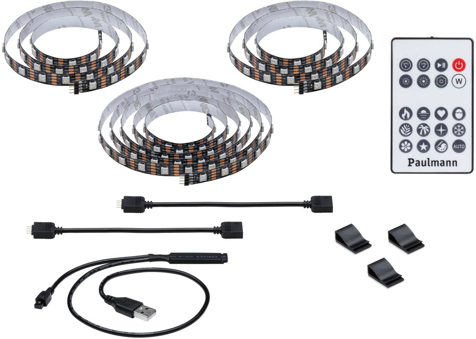 Paulmann LED-Streifen USB LED Strip TV-Beleuchtung, Dynamic Rainbow RGB, 1-flammig