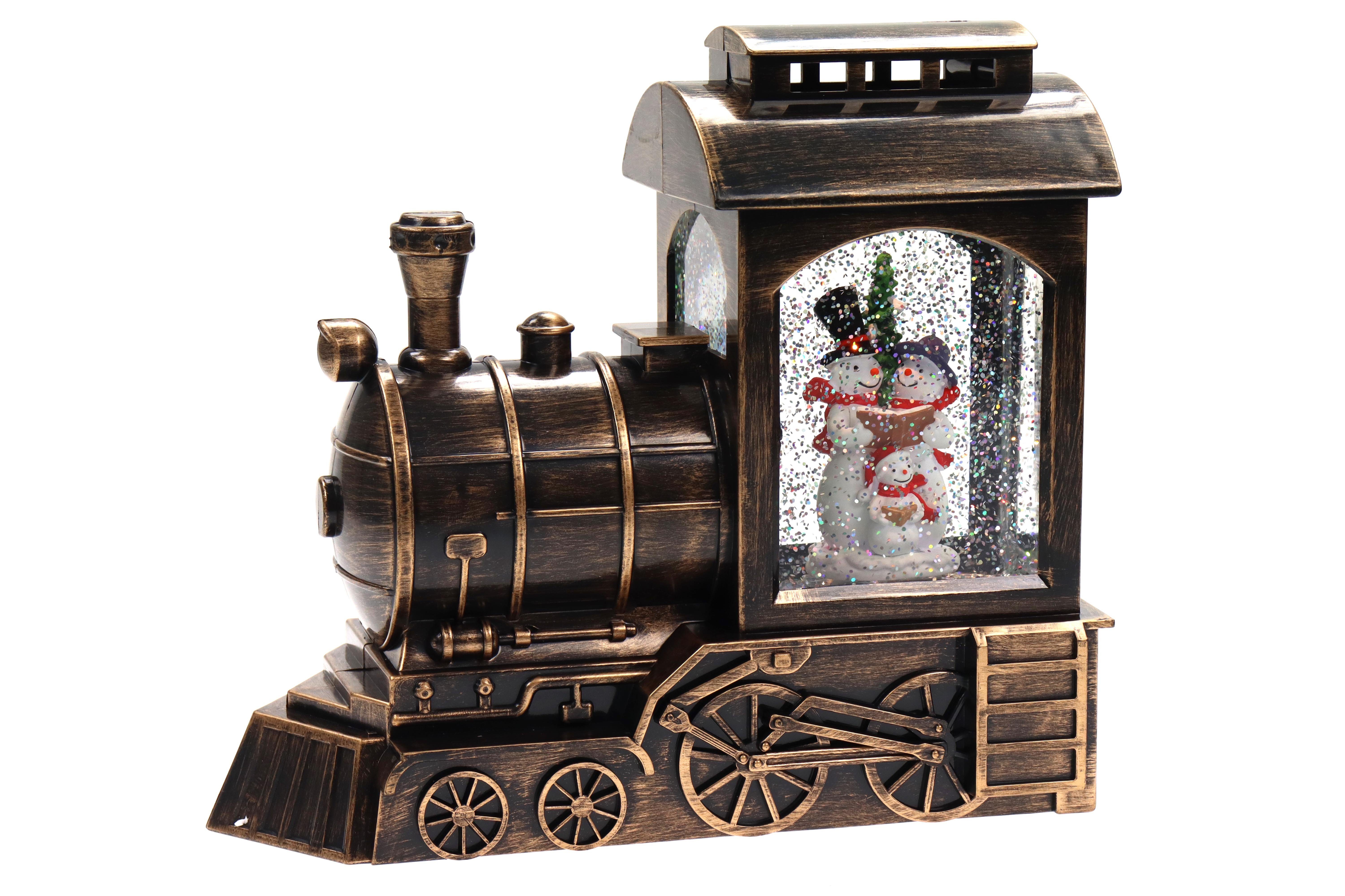 ELLUG Schneekugel winterliche Lokomotive als Spieluhr, Licht & Glitzerantri günstig online kaufen