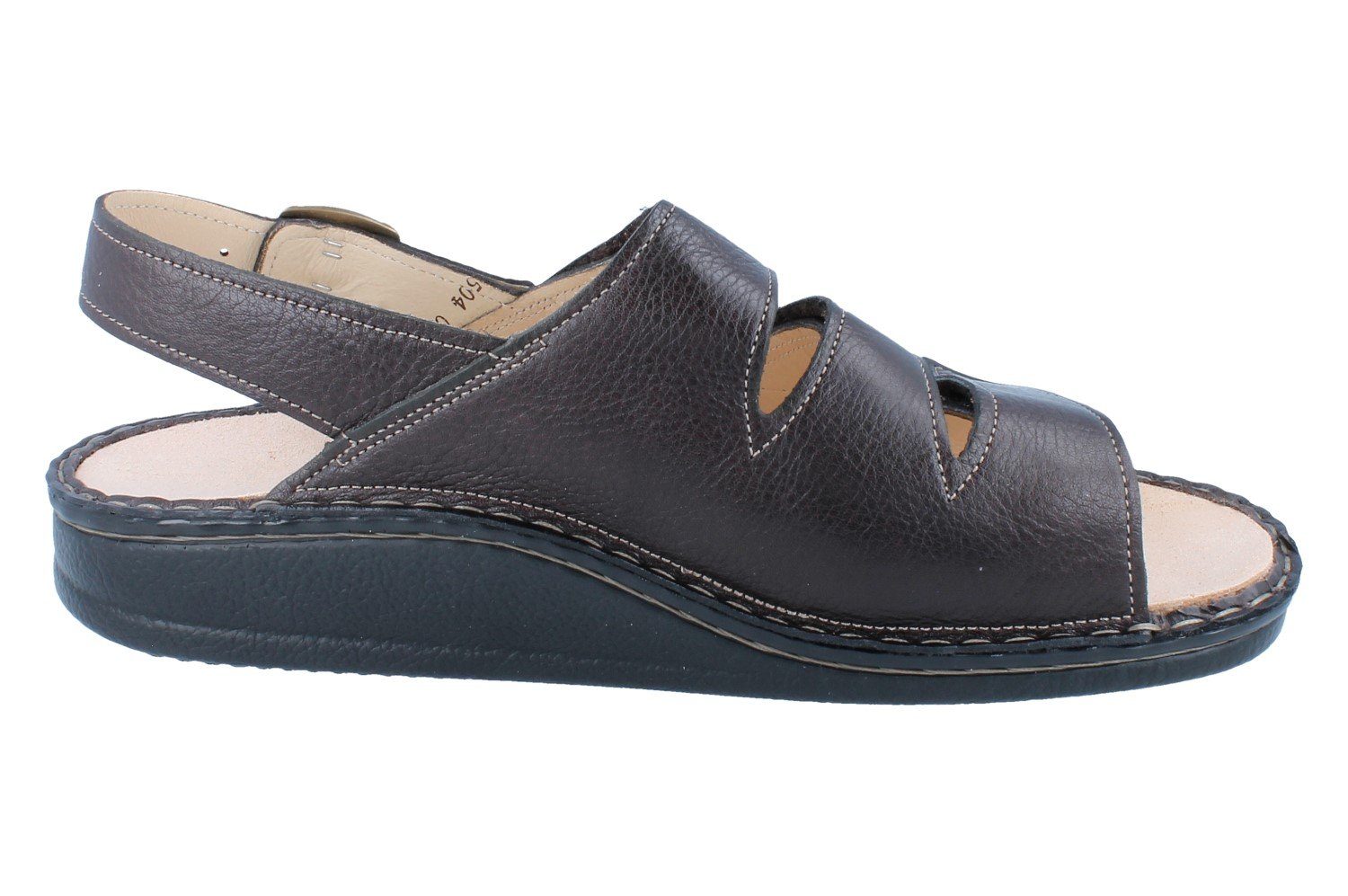 Finn Comfort FINN COMFORT Sylt Herren Sandale braun Glattleder - Größe: 46 Sandale Wechselfußbett