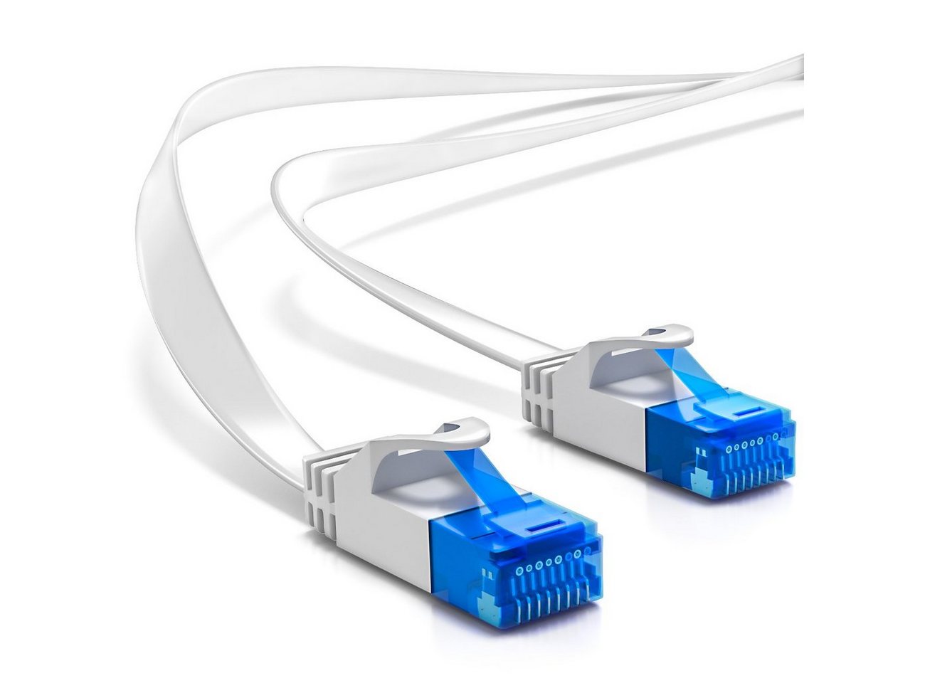 deleyCON deleyCON 10m CAT6 flaches Patchkabel Flachkabel Netzwerkkabel LAN LAN-Kabel