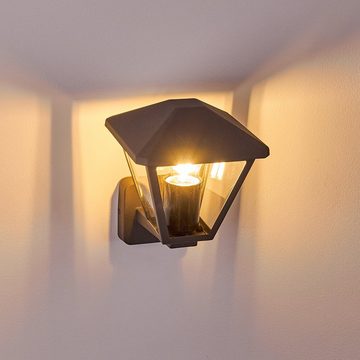 hofstein Außen-Wandleuchte »Locana« moderne Außenwandlampe aus Metall/Glas in Anthrazit, ohne Leuchtmittel, klassische mit E27en, Außenleuchte Up für den Eingangsbereich