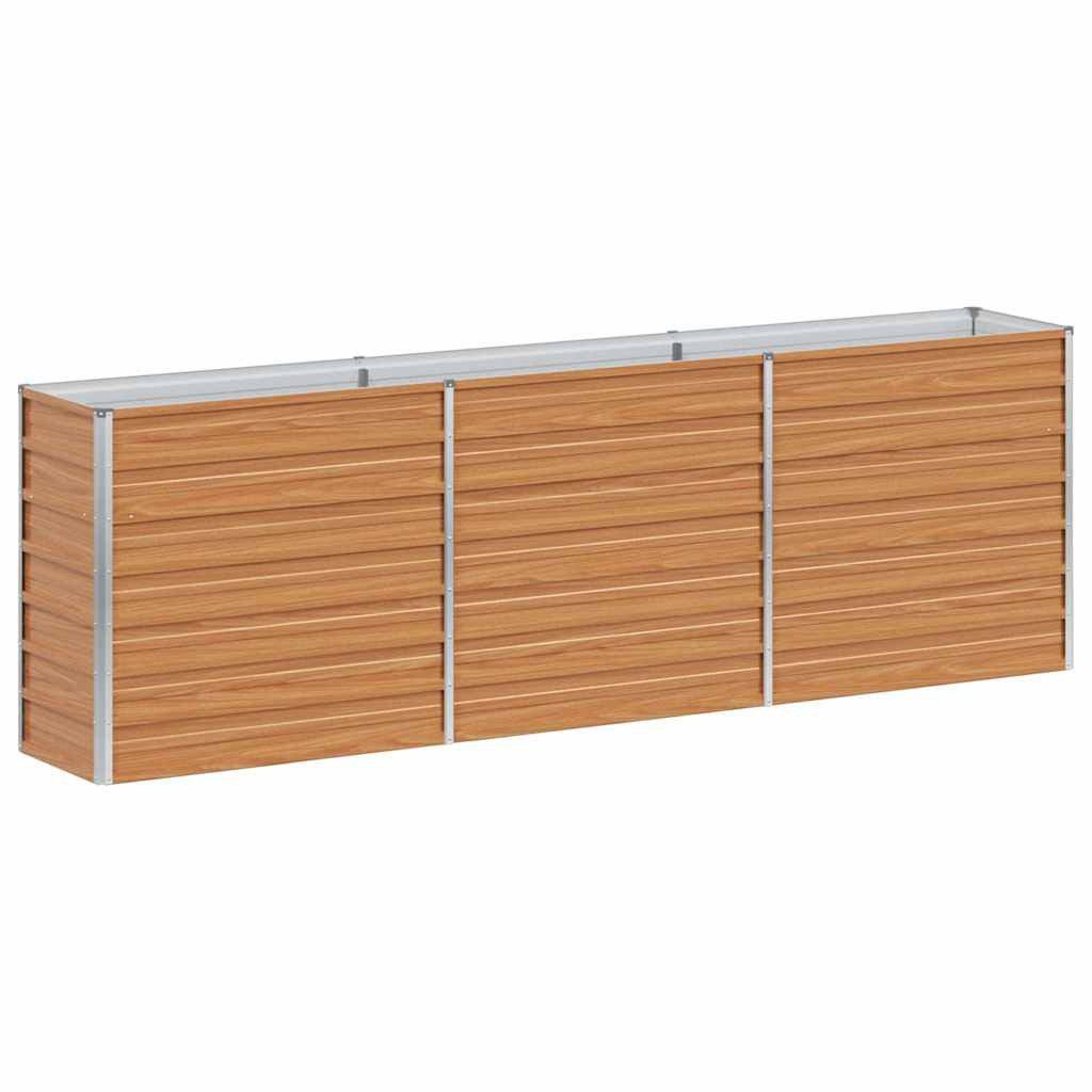 vidaXL Hochbeet Hochbeet Hellbraun 240 x 40 x 77 cm Verzinkter Stahl (1 St)
