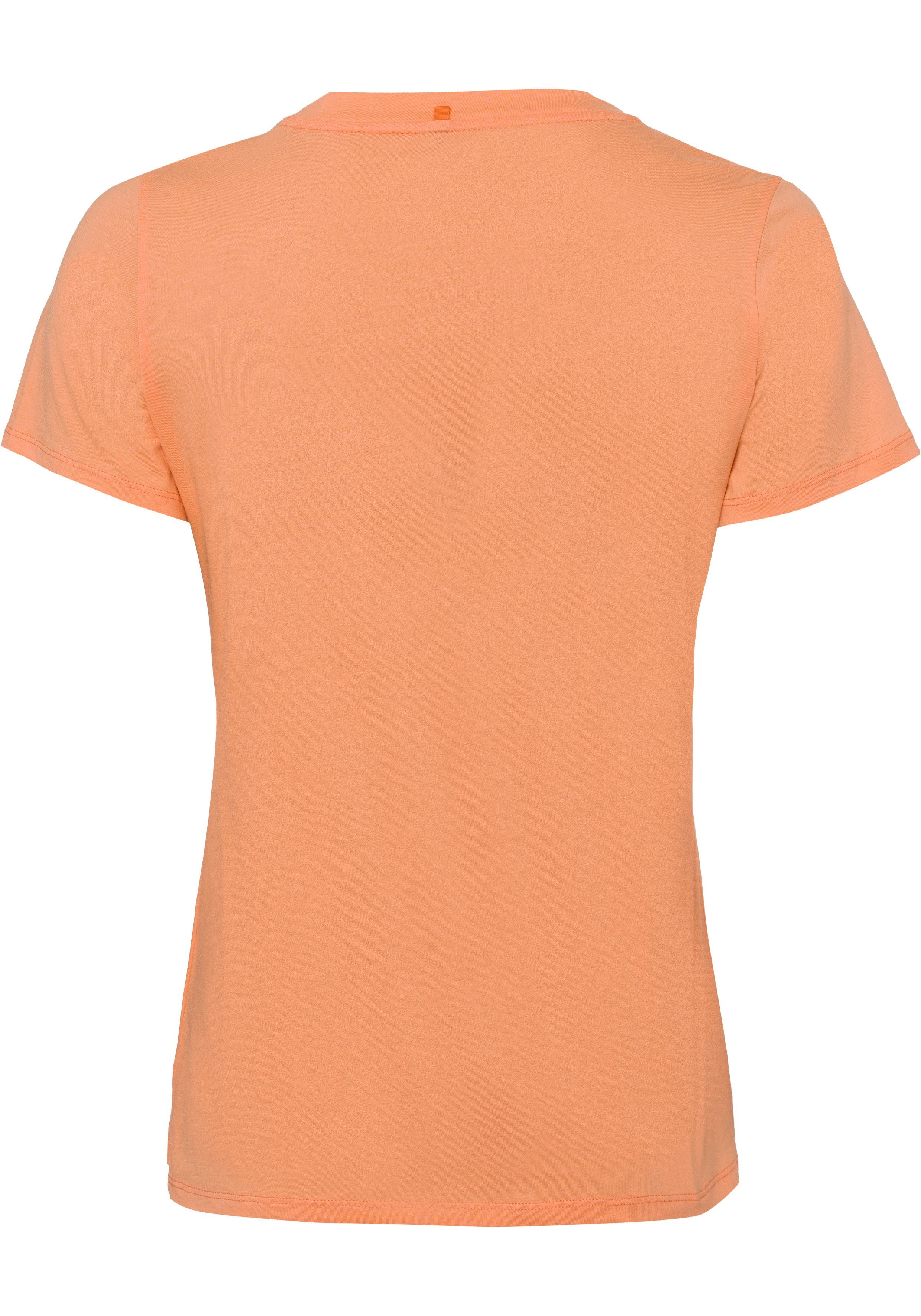 T-Shirt Brust Logoschriftzug ORANGE mit (1-tlg) der BOSS auf C_Elogo_5 BOSS