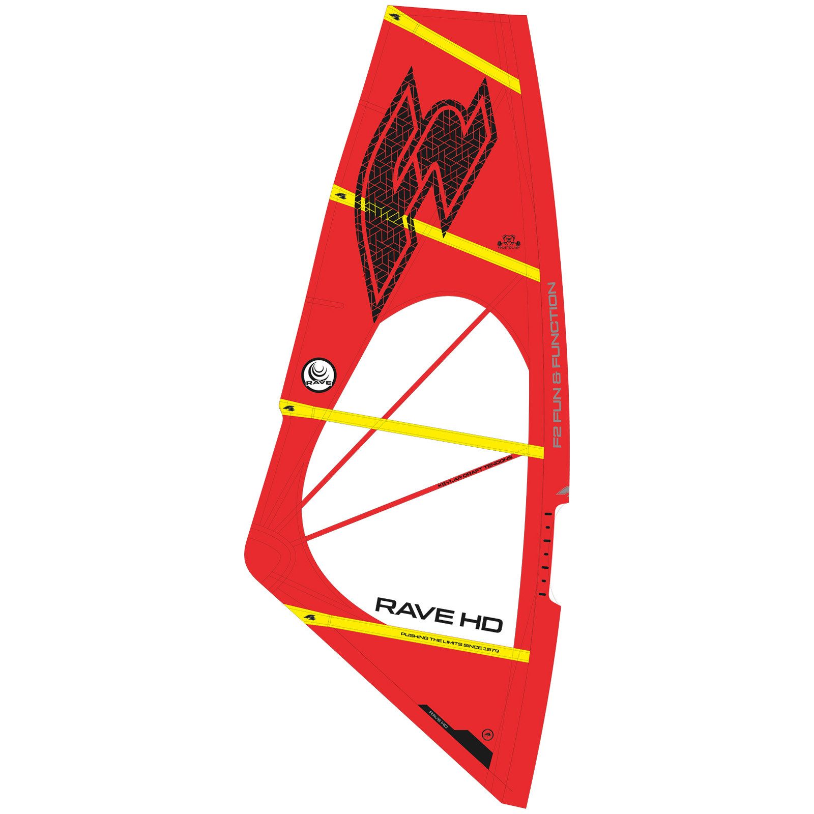 F2 Surfsegel F2 Windsurf Segel Rave HD 4 qm Rot 2024/25