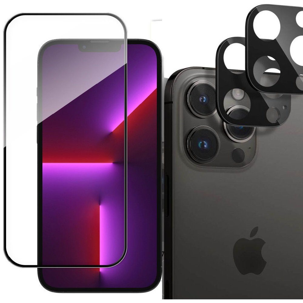 COFI 1453 Handyhülle (iPhone 15 Pro Max/Plus/Pro) 2x 5D Glas + 2x Kamera-Schutzglas