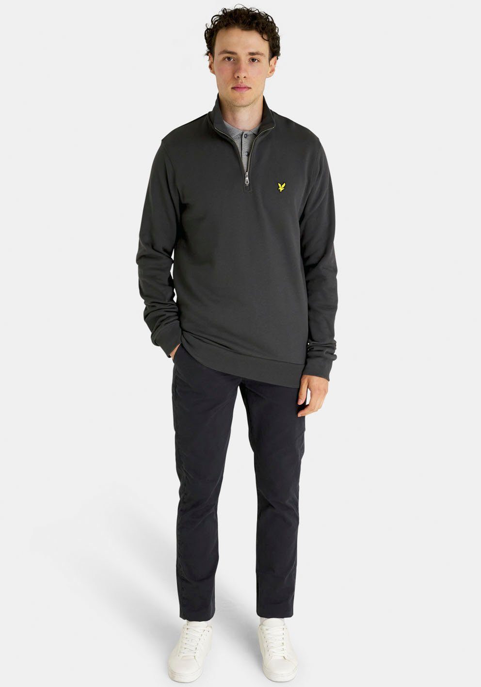 Lyle & Scott Sweatshirt Logostickerei gunmetal mit