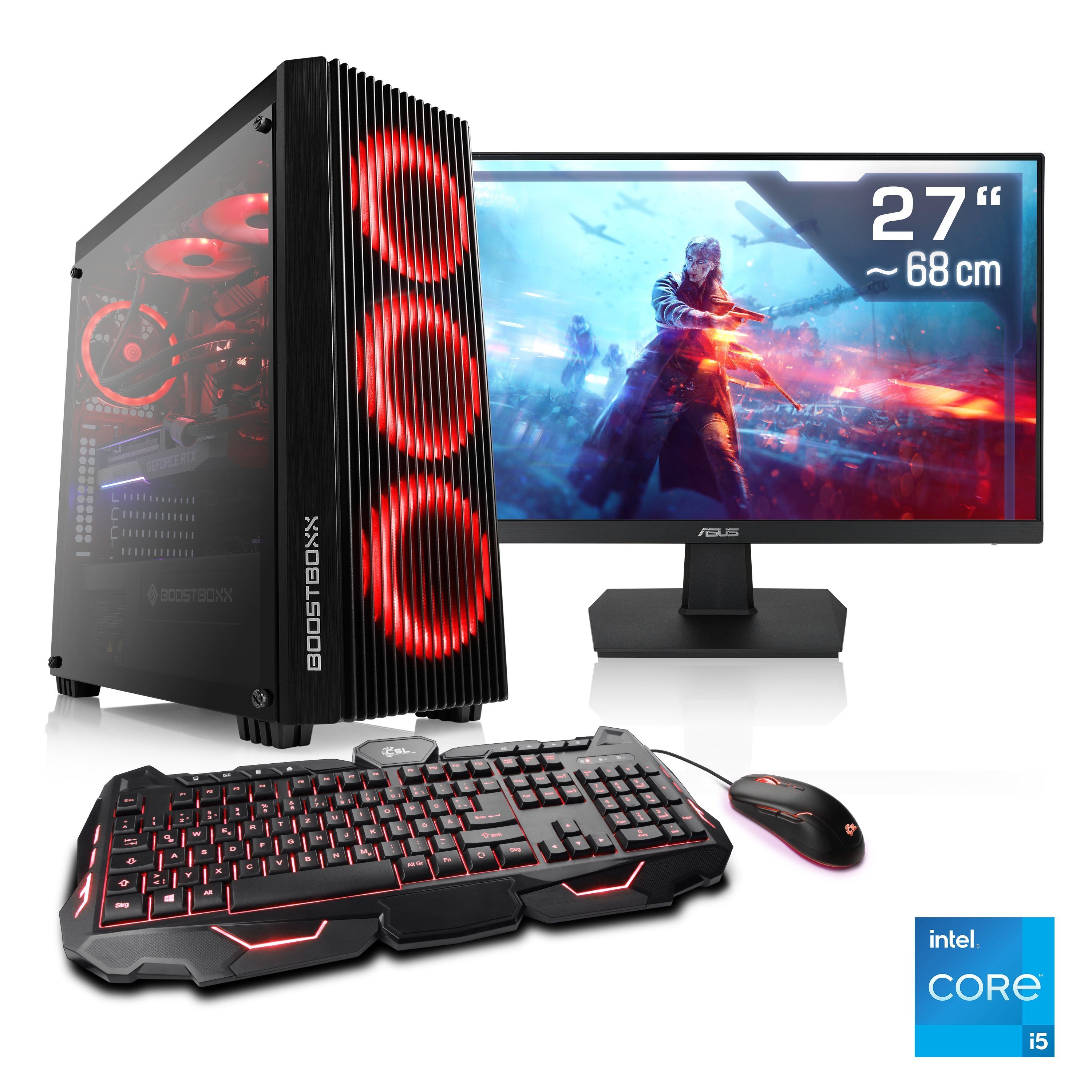 CSL HydroX V25115 Gaming-PC-Komplettsystem (27", Intel® Core i5 12400F, GeForce RTX 3050, 16 GB RAM, 1000 GB SSD)