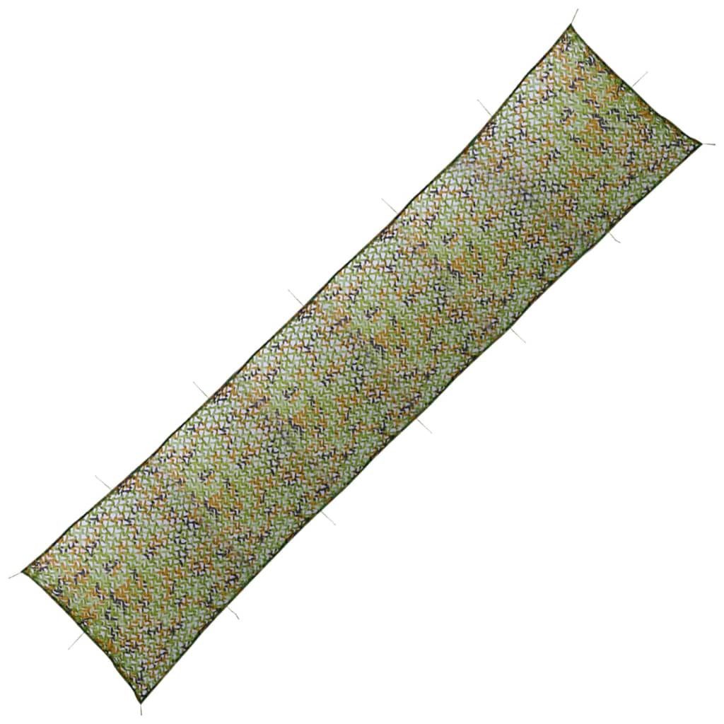 Sonnensegel 150 x 600 cm Tarnnetz mit Aufbewahrungstasche 1,5x6 m Grün