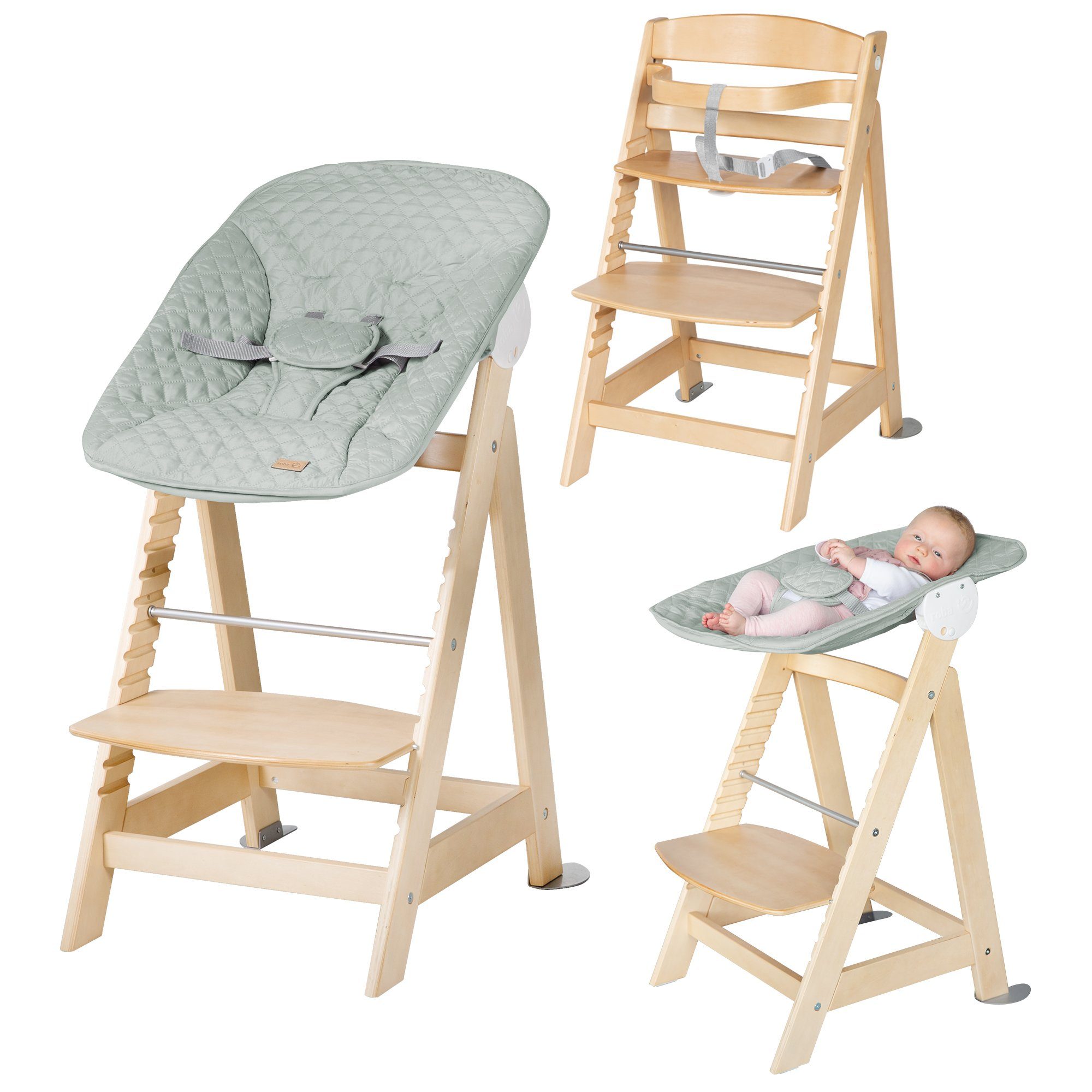 roba® Hochstuhl Born Up 2in1, Treppenhochstuhl mit Liegefunktion günstig online kaufen