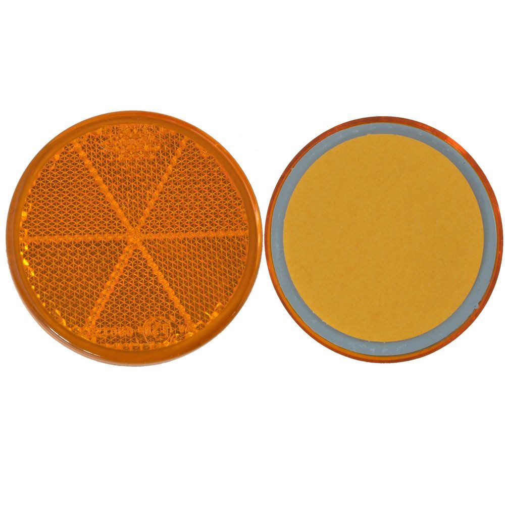 Aspöck Anhänger 4x Rückstrahler - Reflektor - Kleben - Ø 60mm Gelb - E-Prüfzeichen