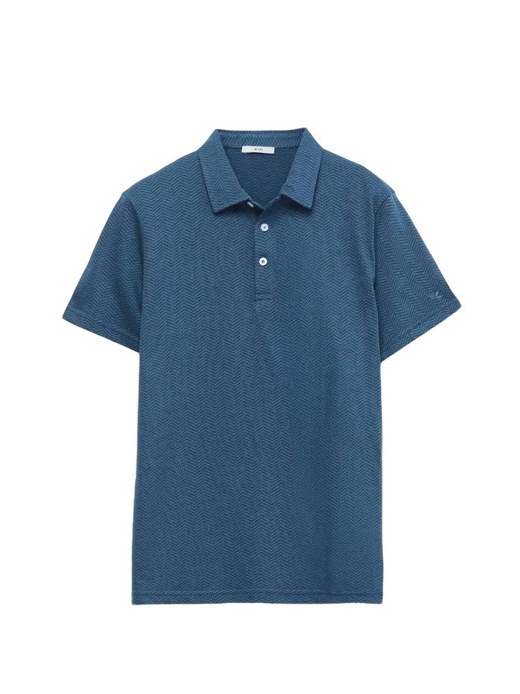 KİP T-Shirt Blau Polo Ausschnitt %100 Baumwolle T-Shirt
