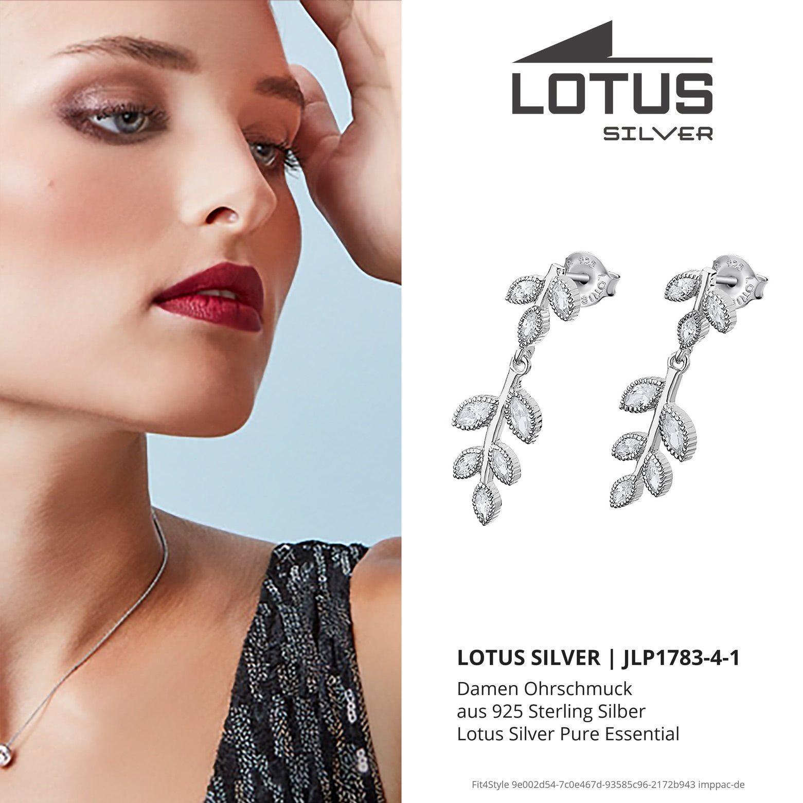 LOTUS SILVER Paar Ohrstecker Lotus Silver Blätter SILBER Ohrstecker (Ohrstecker), Ohrstecker für Damen 925 Sterling Silber, silber, weiß