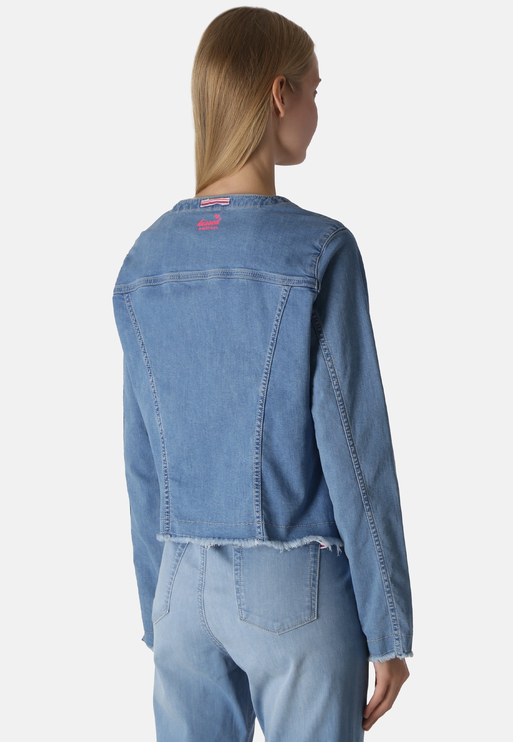 Denim Jeansjacke Super Kragen, Damen ppep. Jeans-jacke Ohne Bleach