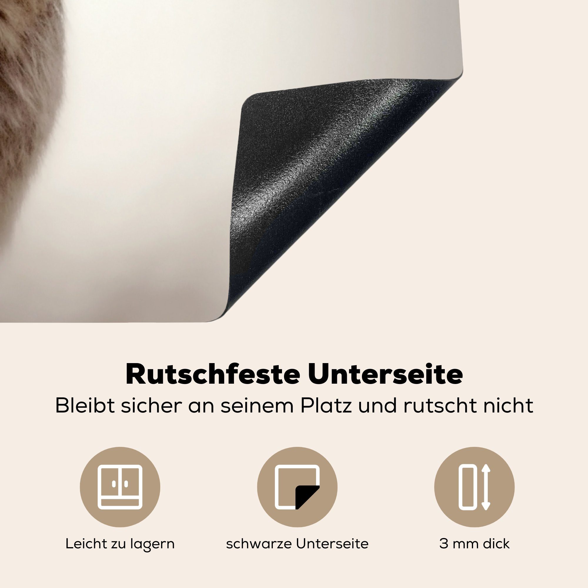 (1 Porträt Hirsch Ceranfeldabdeckung, - cm, tlg), Arbeitsplatte 78x78 Vinyl, - küche Geweih, für Herdblende-/Abdeckplatte MuchoWow