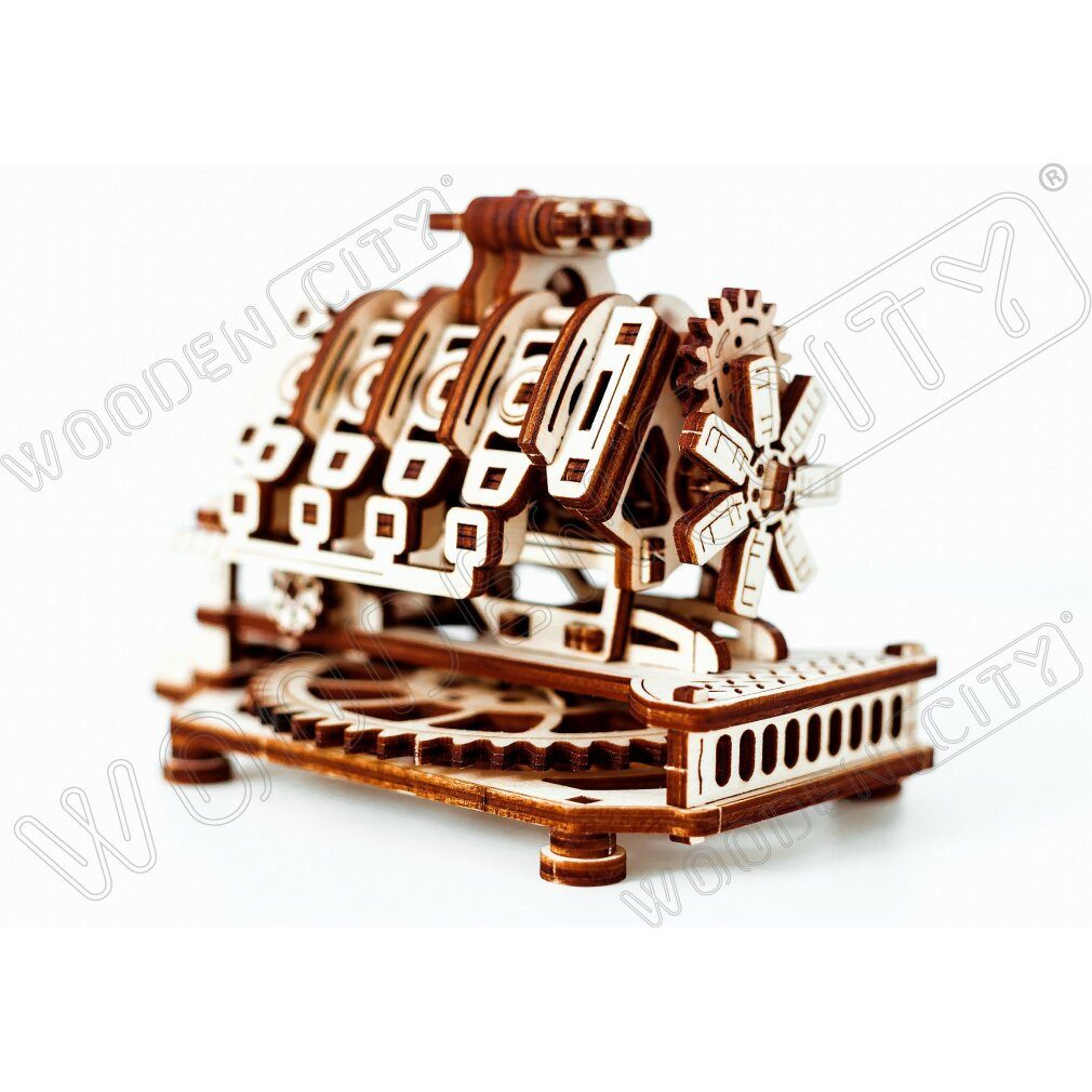 Wooden City 3D-Puzzle 3D-Puzzle Motor V8, 200 Teile, Puzzleteile