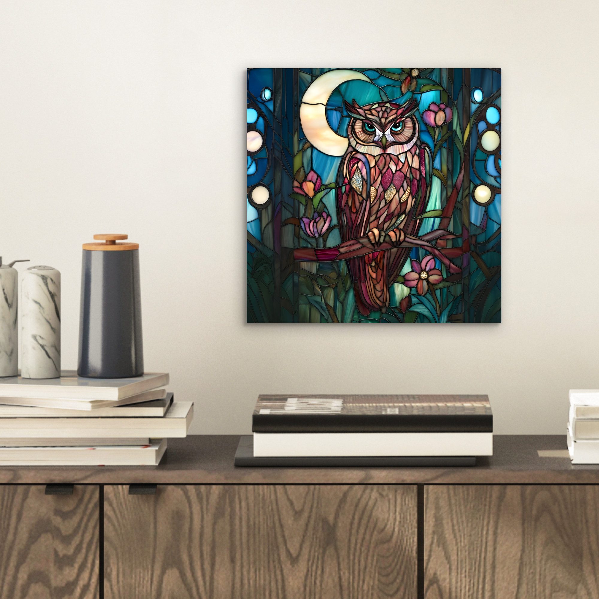 MuchoWow Metallbild Eule - Mosaik - günstig online kaufen