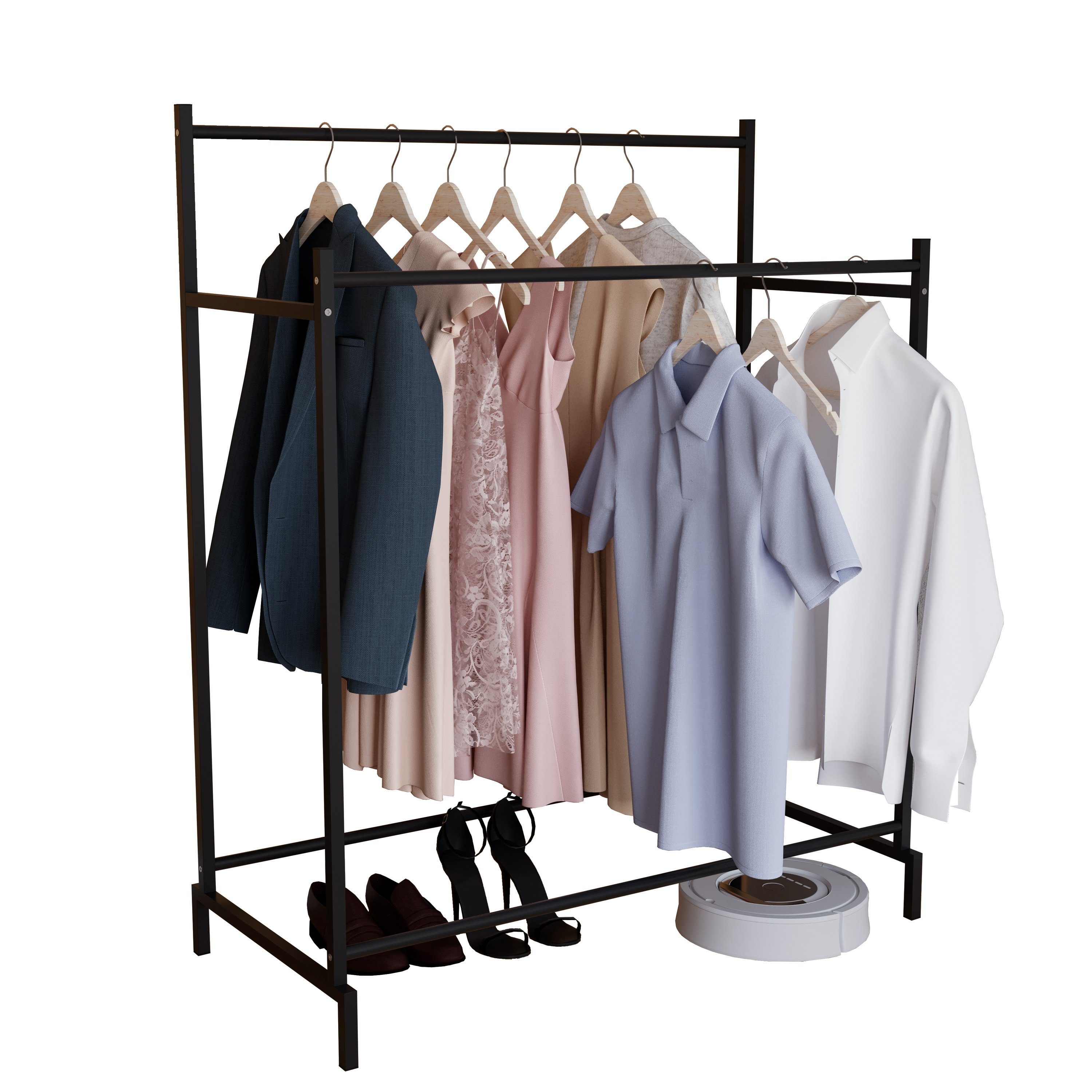VCM Kleiderschrank Schlafzimmer Labol L B. 103 x T. 52 x H. 136 cm Offenes Regalsystem für die Garderobe, Ankleidezimmer, für Kleidung