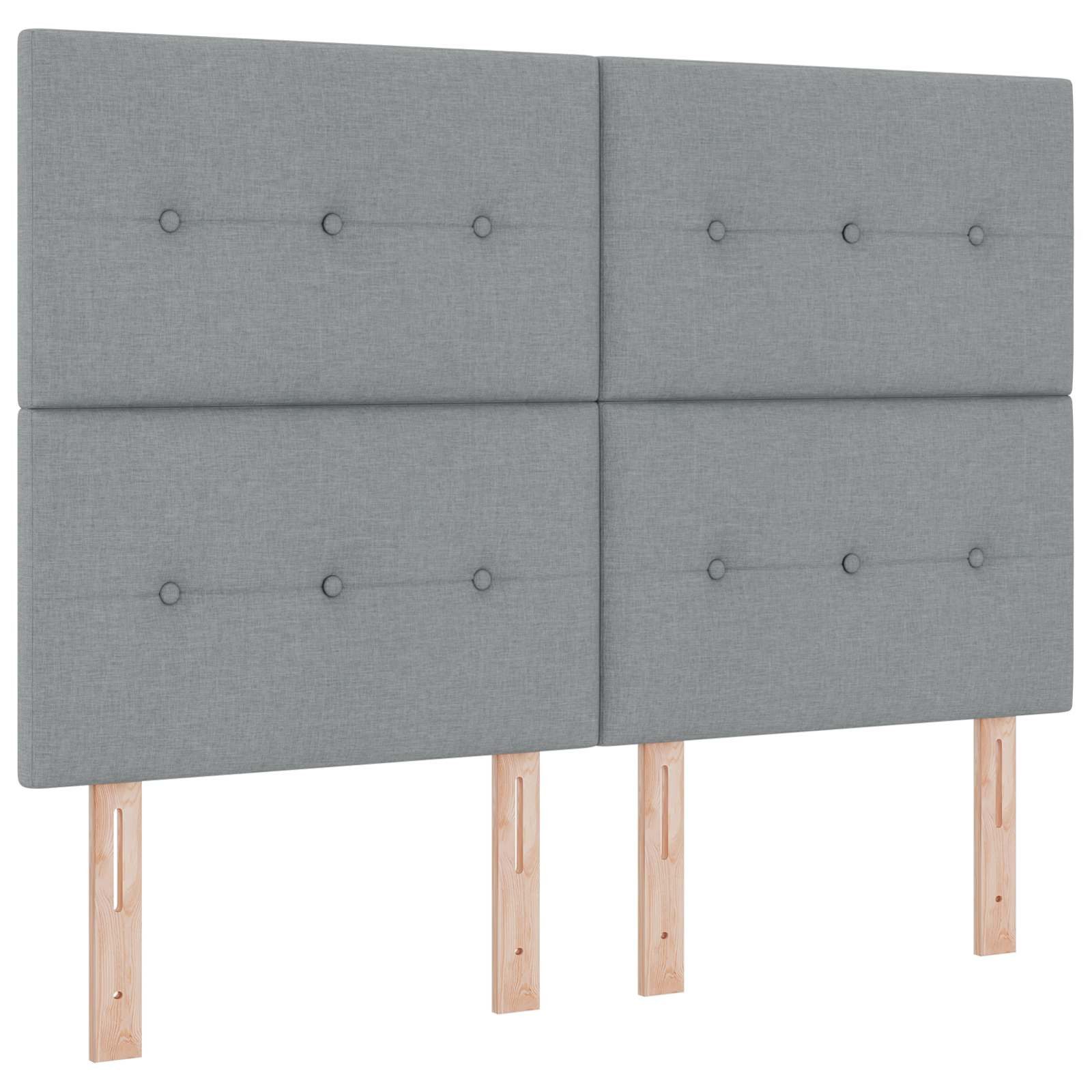 vidaXL Bett LED-Speicherbett mit Matratze Hellgrau 140 x 200 cm Stoff (1-tlg)