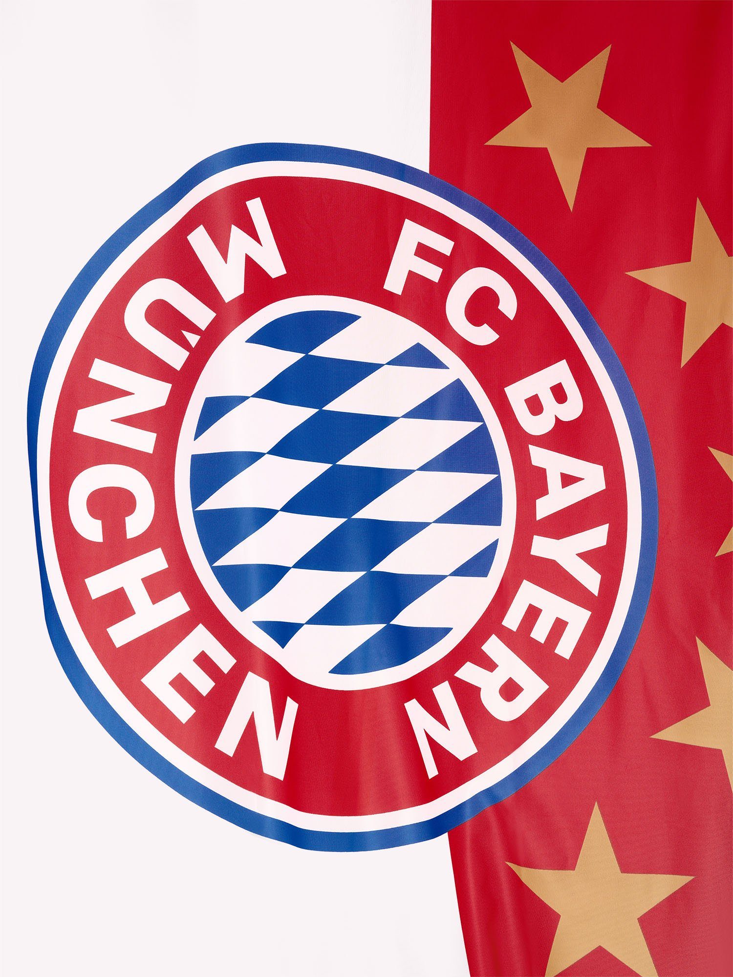 FC Bayern München Logo, cm, Aus 250x150 FC Sterne Hissfahne recyceltem Fahne Bayern 5 Polyester