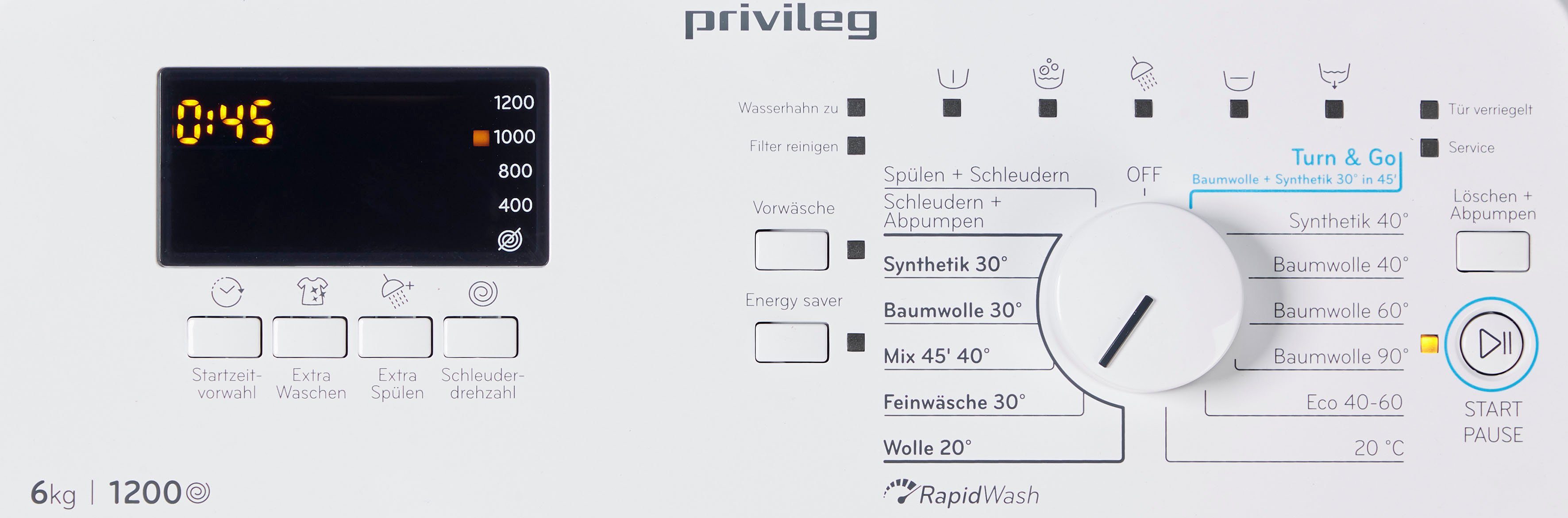 Waschmaschine Toplader Monate Herstellergarantie N, PWT Privileg kg, 1200 6 U/min, 50 C623