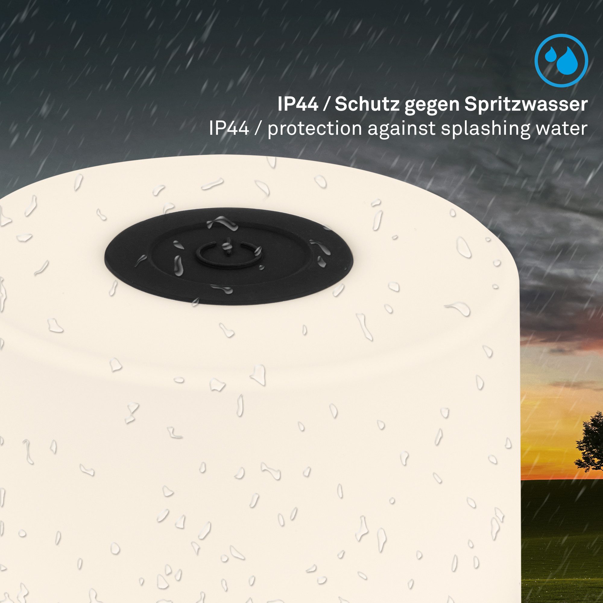 Briloner Leuchten Außen-Tischleuchte LED Tischlampe kabellos akku dimmbar Balkon Garten Camping, Warmweiß, LED fest integriert, 2700K, Tischleuchte, Akku, dimmbar, USB, IP44, verschiedene Farben