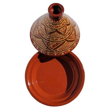Casa Moro Dampfgartopf Marokkanische Tajine Agadir 32 cm glasiert, handbemalte Tagine, Keramik