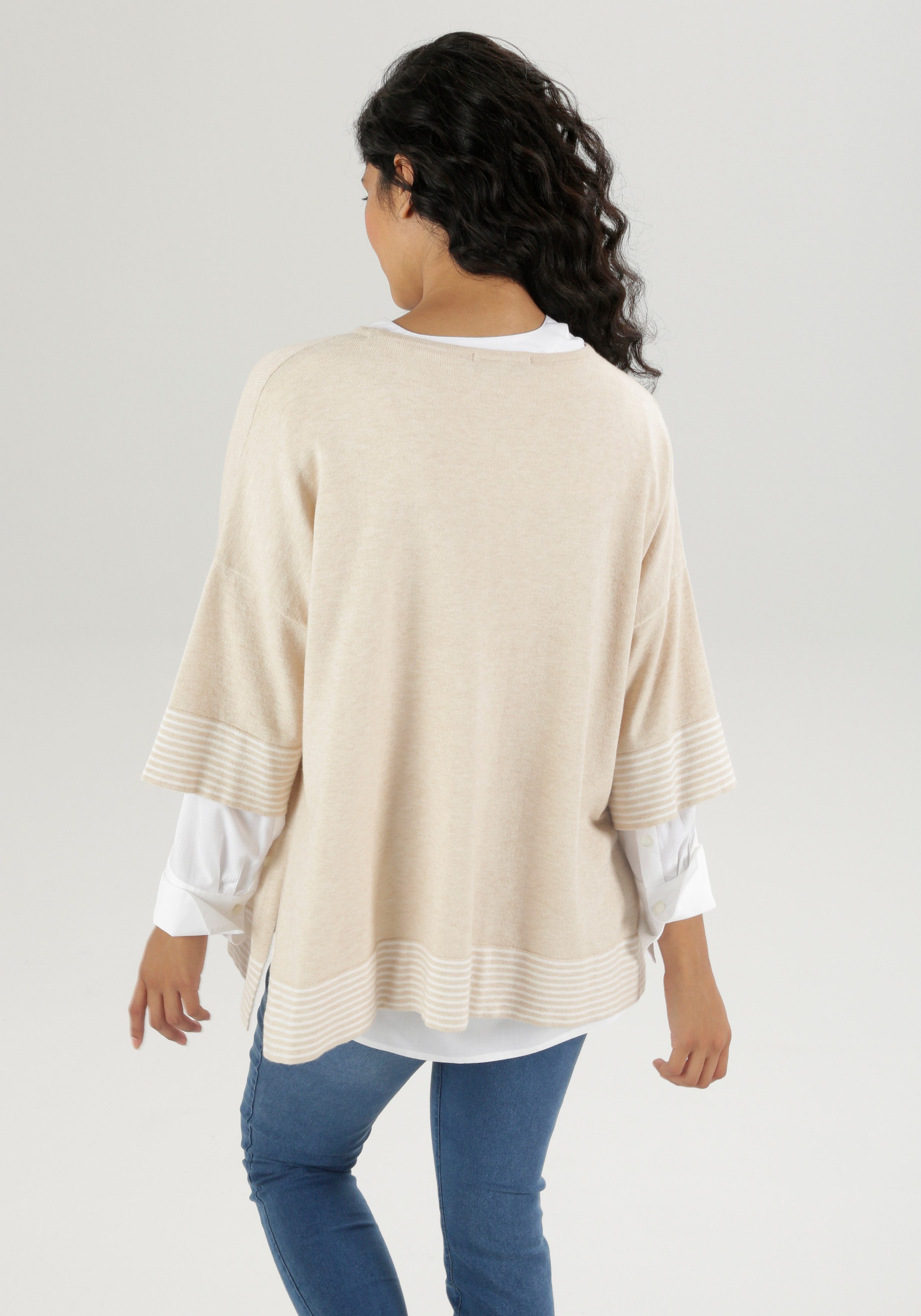 Aniston SELECTED Strickpullover im lässigen Poncho-Style günstig online kaufen
