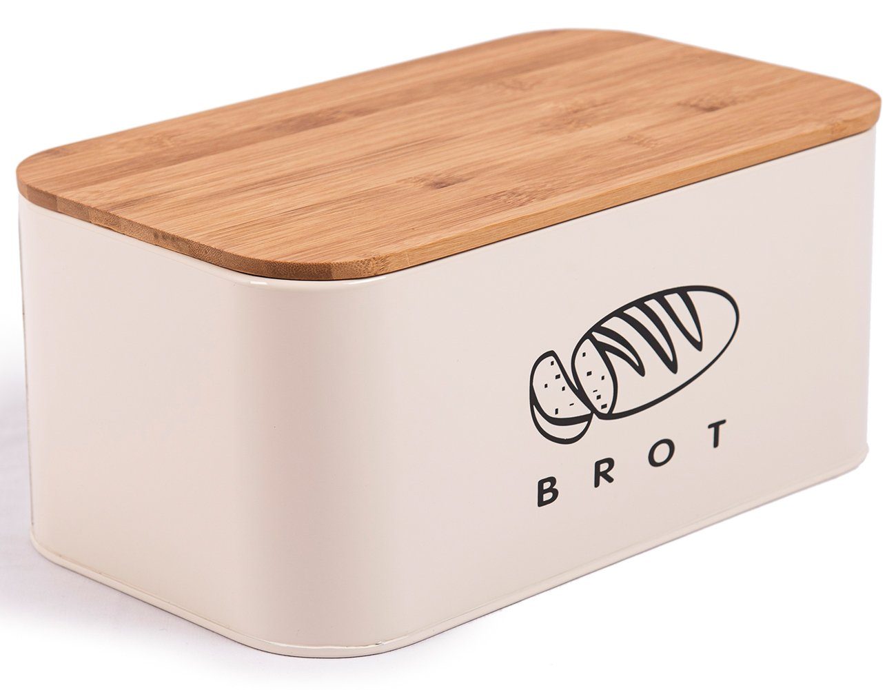 HOME Kitchen Retro Metall Brotkasten Brotbox Aufbewahrungs Dose mit Holzdeckel 
