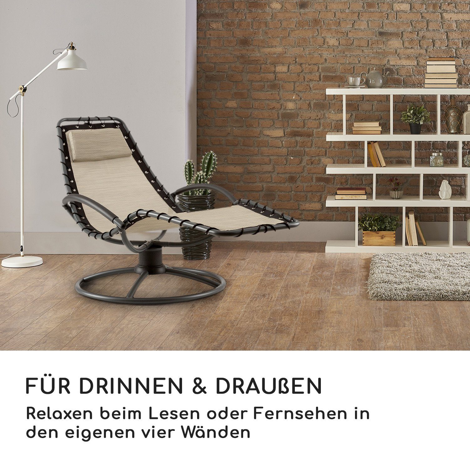 blumfeldt Gartenliege The Chiller, Schwingeffekt, ergonomisch geformte Gartenliege