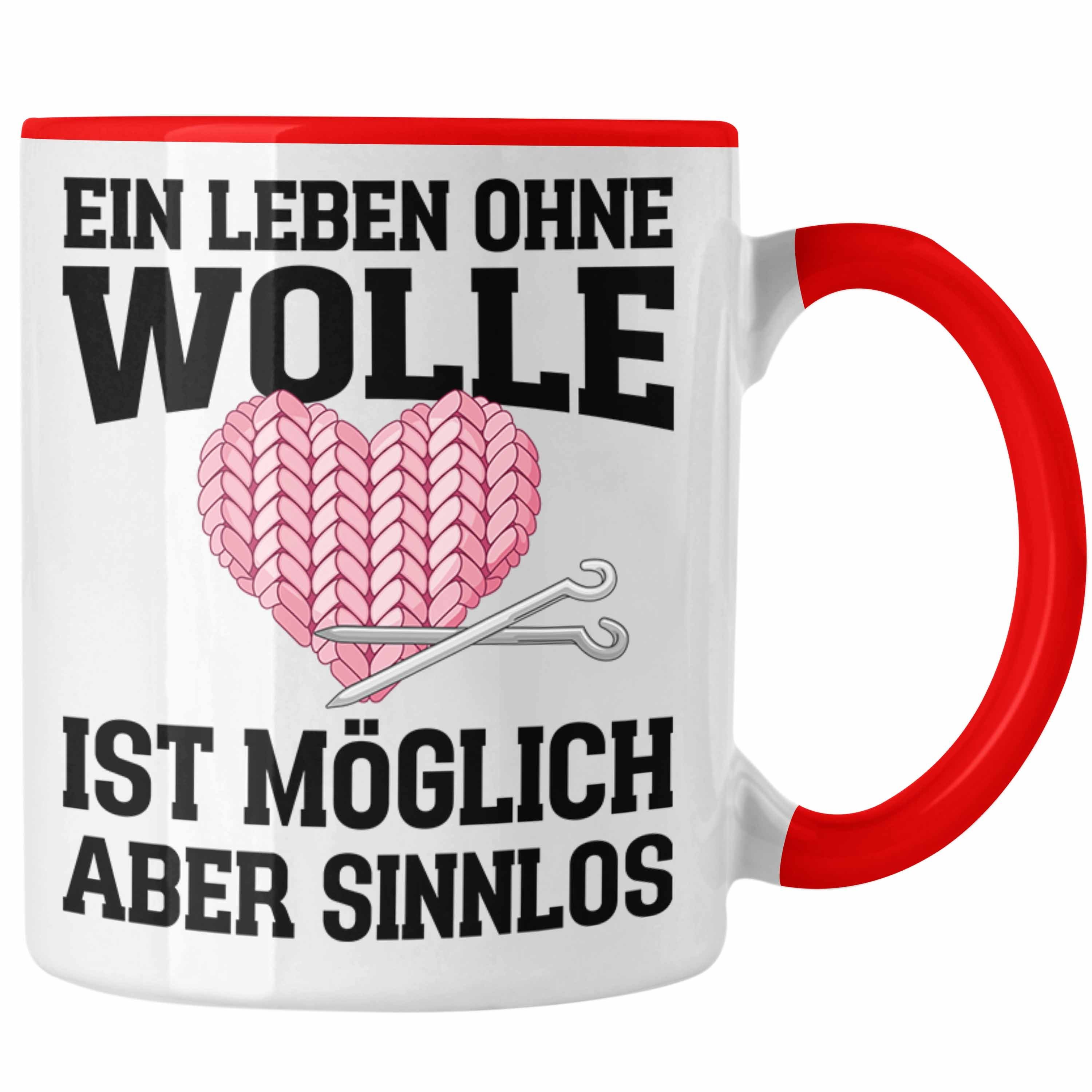 Tasse Trendation - Häkeln Zubehör Tasse Geschenk Stricken Geschenke Häkel Oma Mama Ein Leben Ohne Wolle