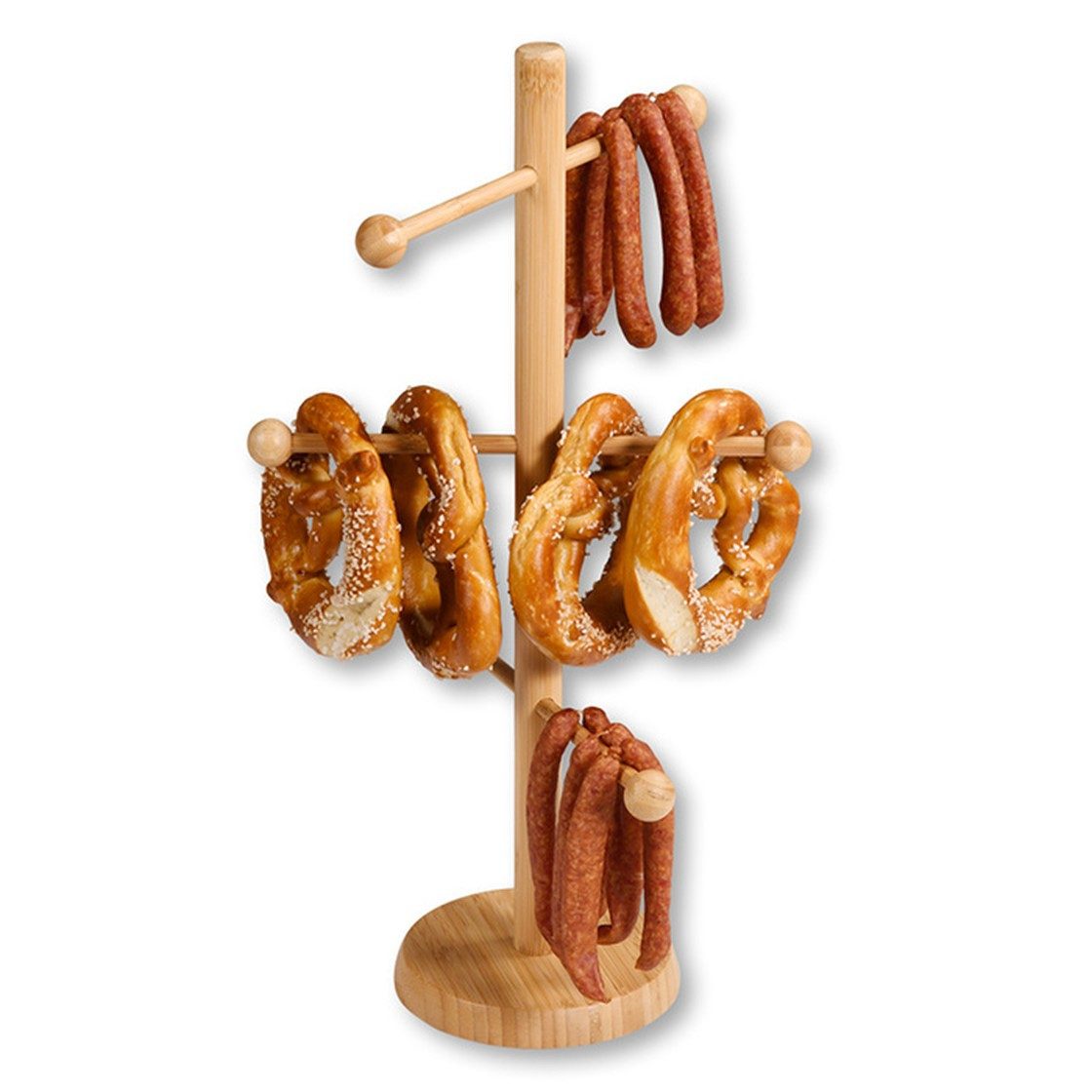 Kesper Servierständer Brez n Ständer 6-armig aus Bambus für Gebäck und Wurst, Bambus FSC, 6-armig