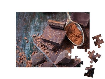 puzzleYOU Puzzle Dunkle Schokolade, 48 Puzzleteile, puzzleYOU-Kollektionen Schokolade, Essen und Trinken