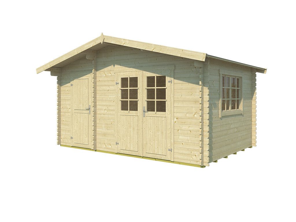 LASITA MAJA Gartenhaus Gartenhaus Blockbohlenhaus Keila 34 mm naturbelassen, BxT: 475.90x350 cm, 34 mm Wandstärke, Einzeltür